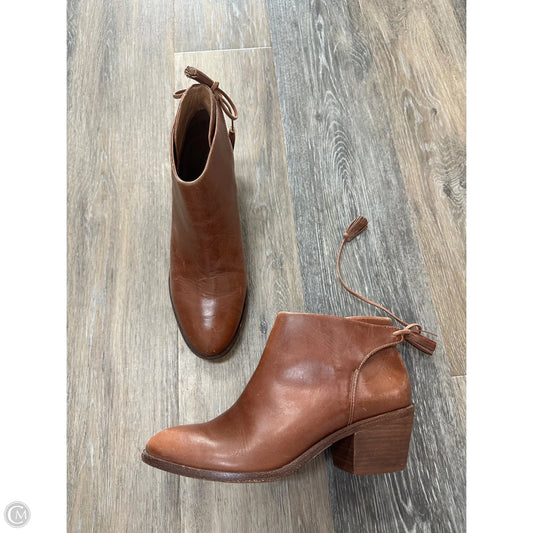 Boots Ankle Heels By Madewell In Brown, Size: 9