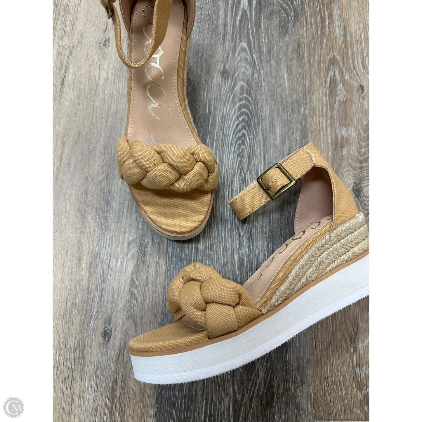 Sandals Heels Wedge By Ccocci In Yellow, Size: 7