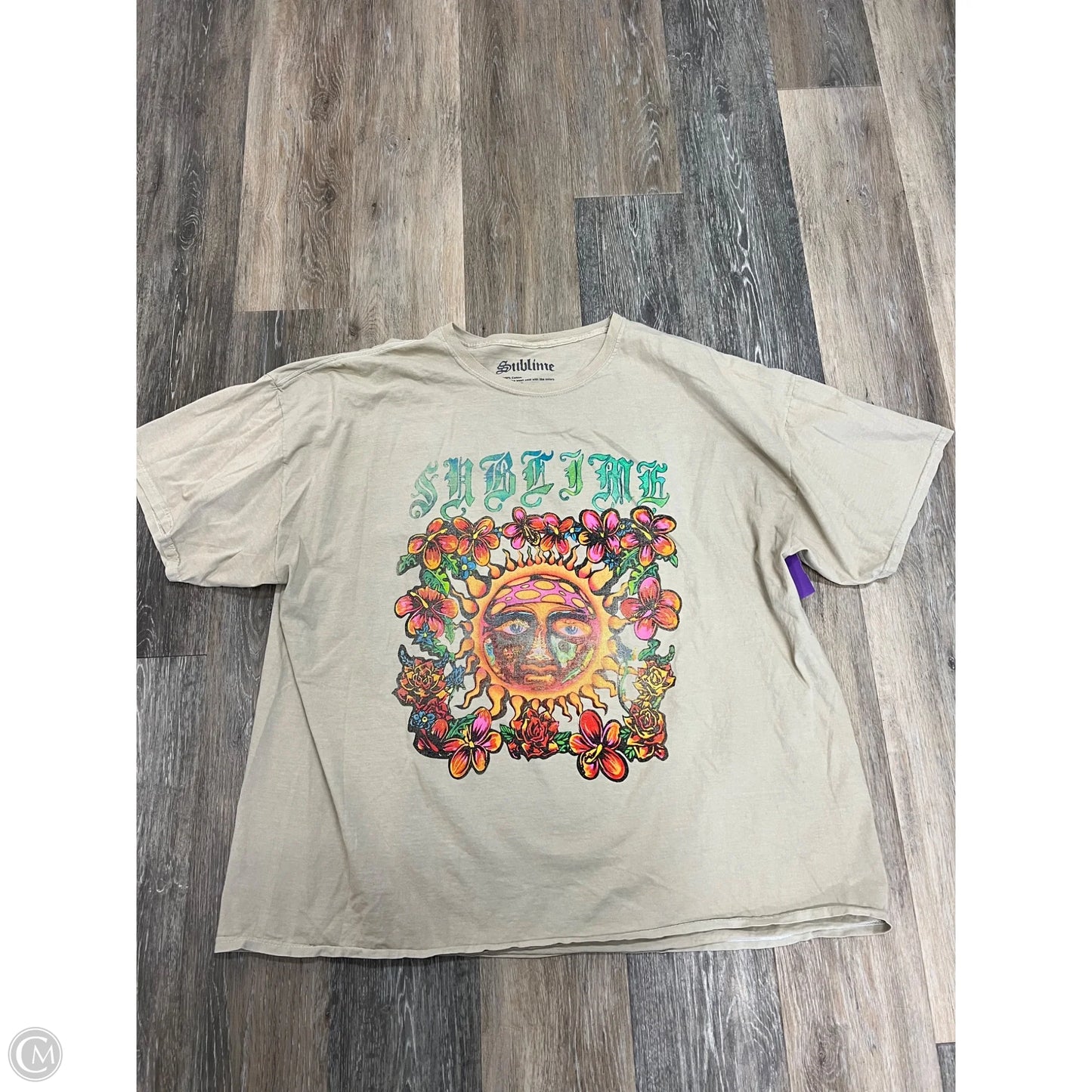 Top Short Sleeve By Urban Outfitters In Tan, Size: L/XL