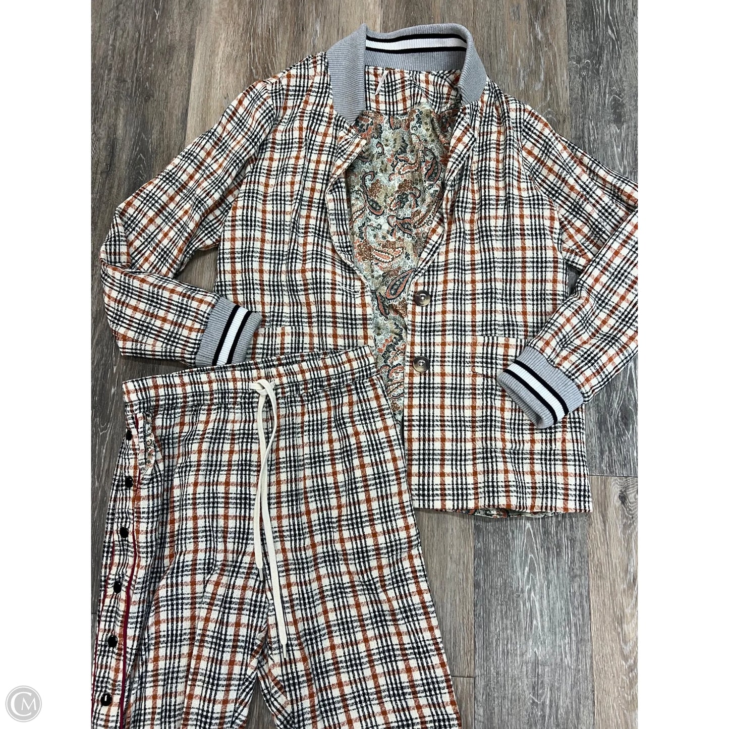 Blazer Set By Free People In Plaid Pattern, Size: S