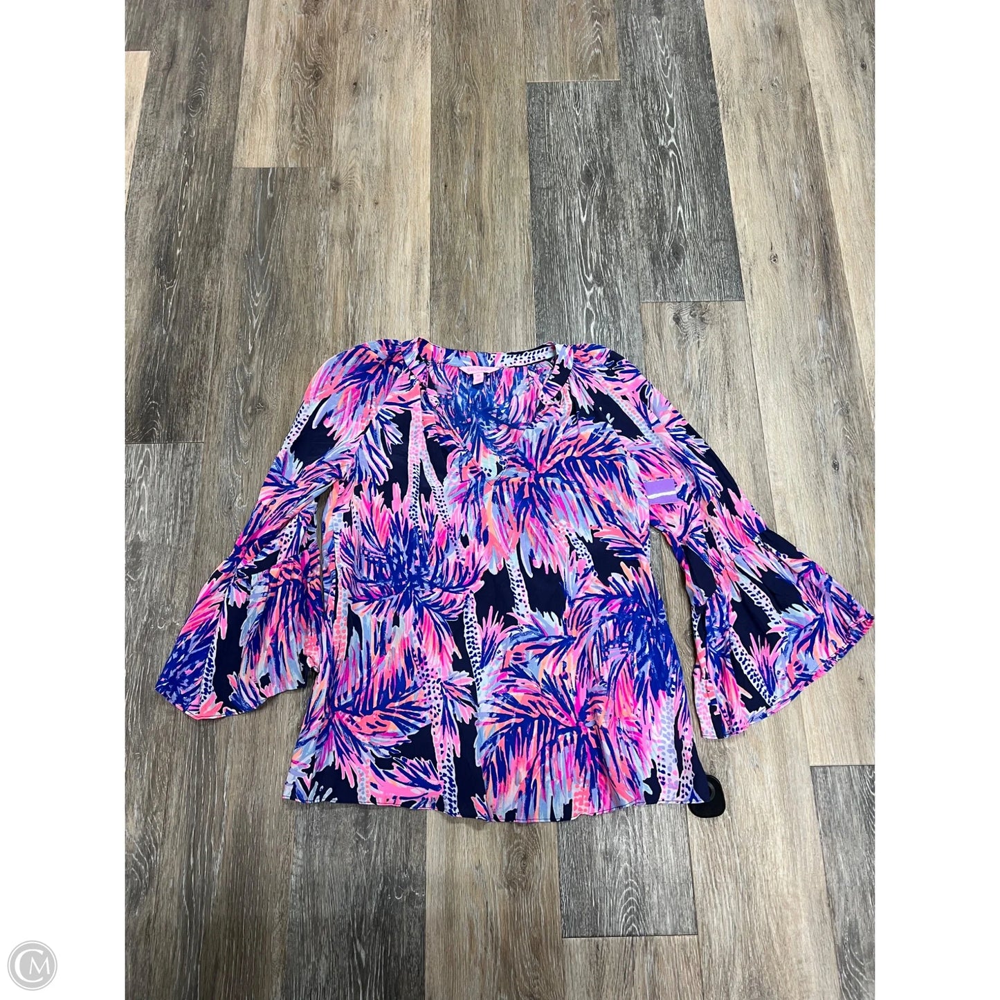 Blouse Designer By Lilly Pulitzer In Blue & Pink, Size: Xs