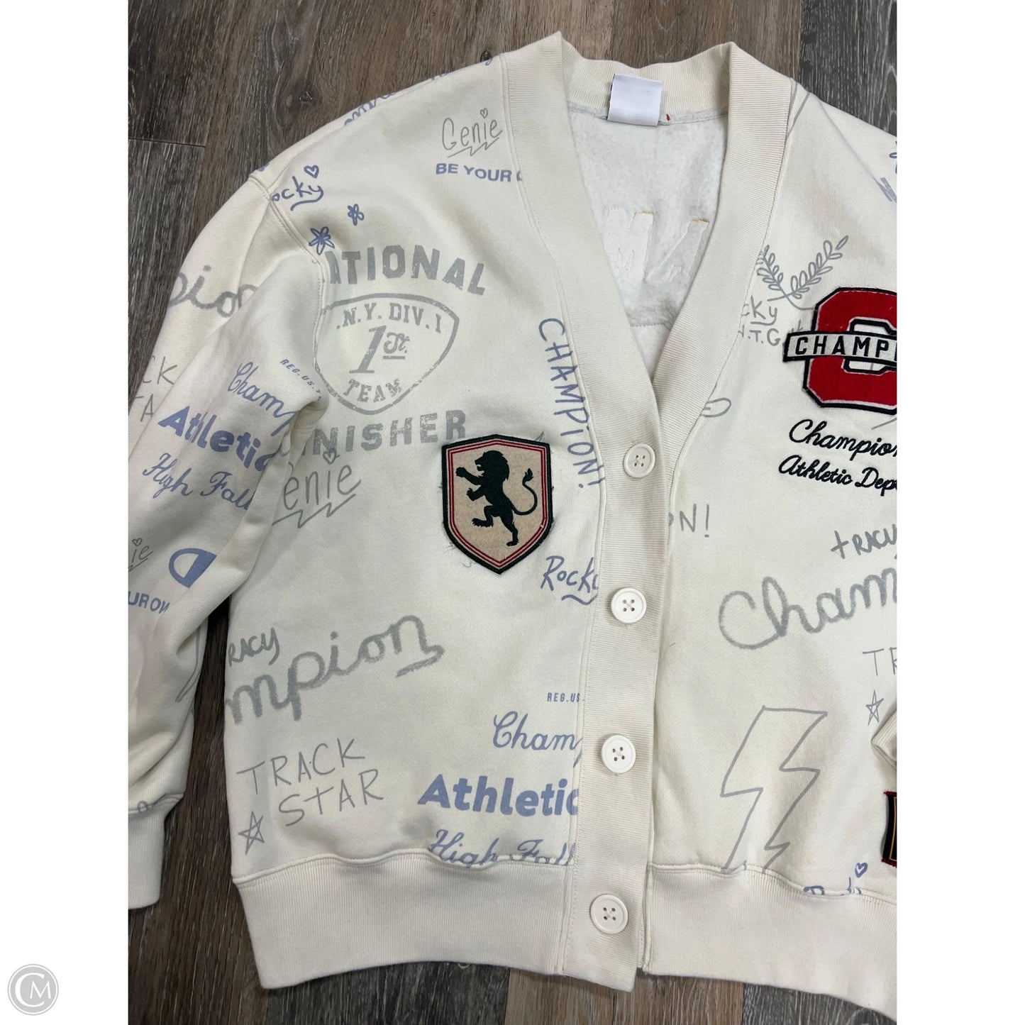 Sweater Cardigan By Champion In Cream, Size: M