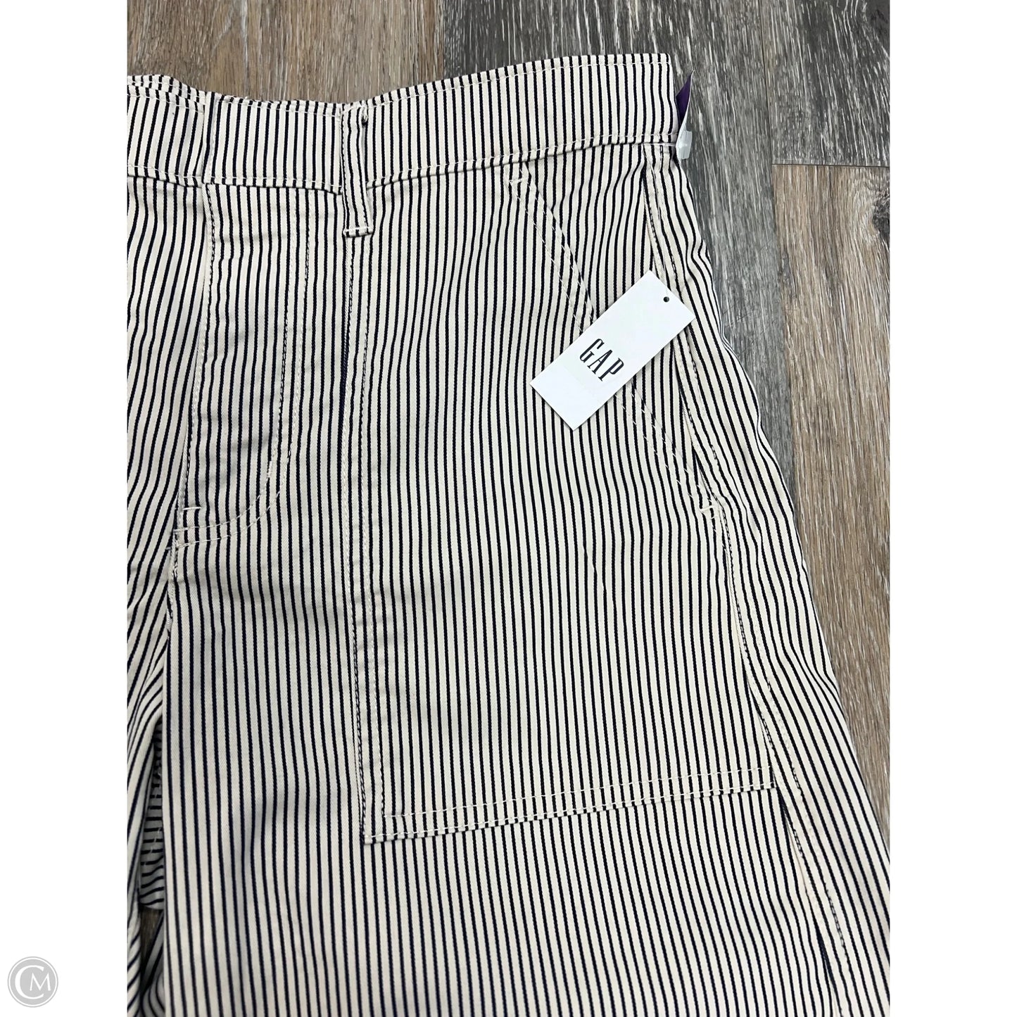 Jeans Wide Leg By Gap In Striped Pattern, Size: 6p