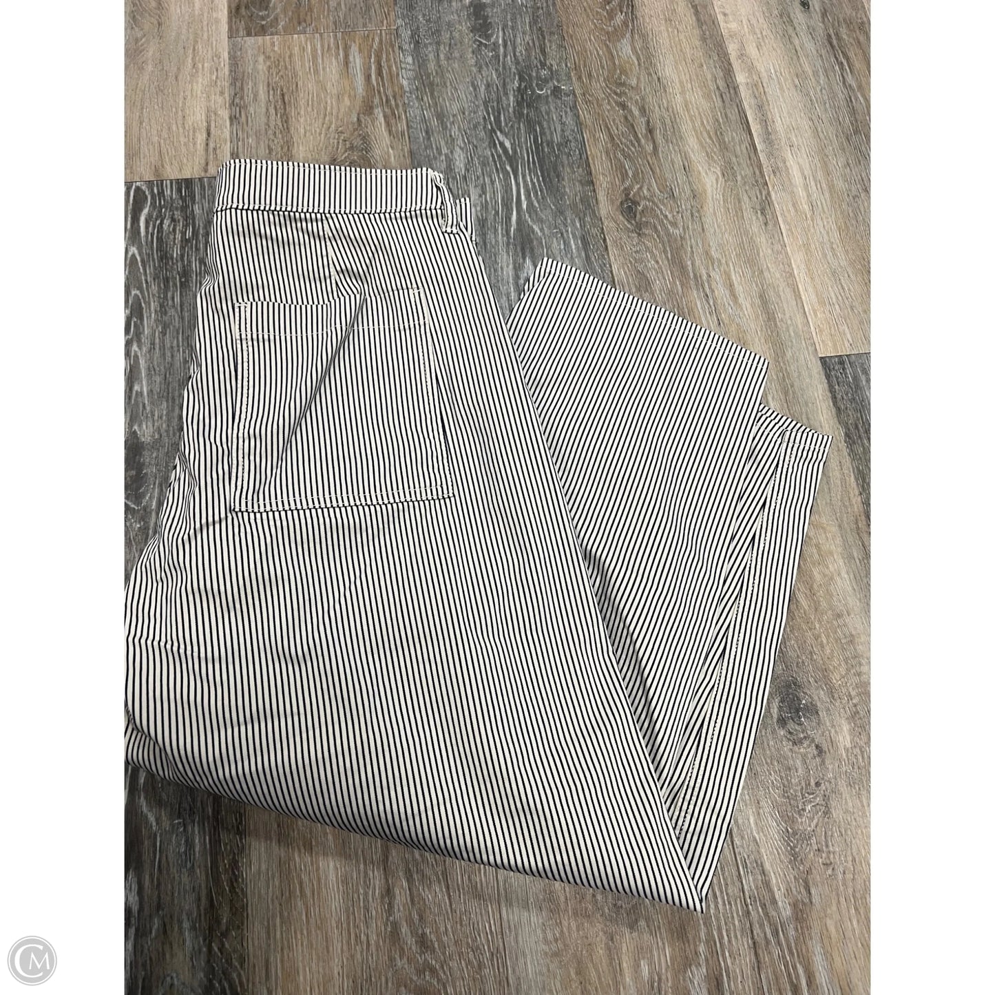 Jeans Wide Leg By Gap In Striped Pattern, Size: 6p