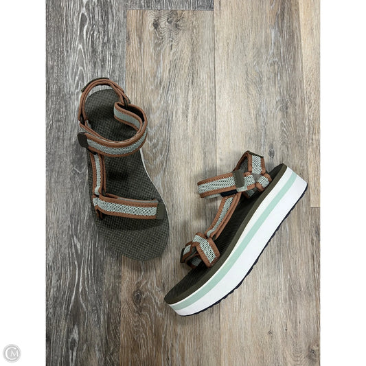 Sandals Heels Platform By Teva In Green, Size: 8