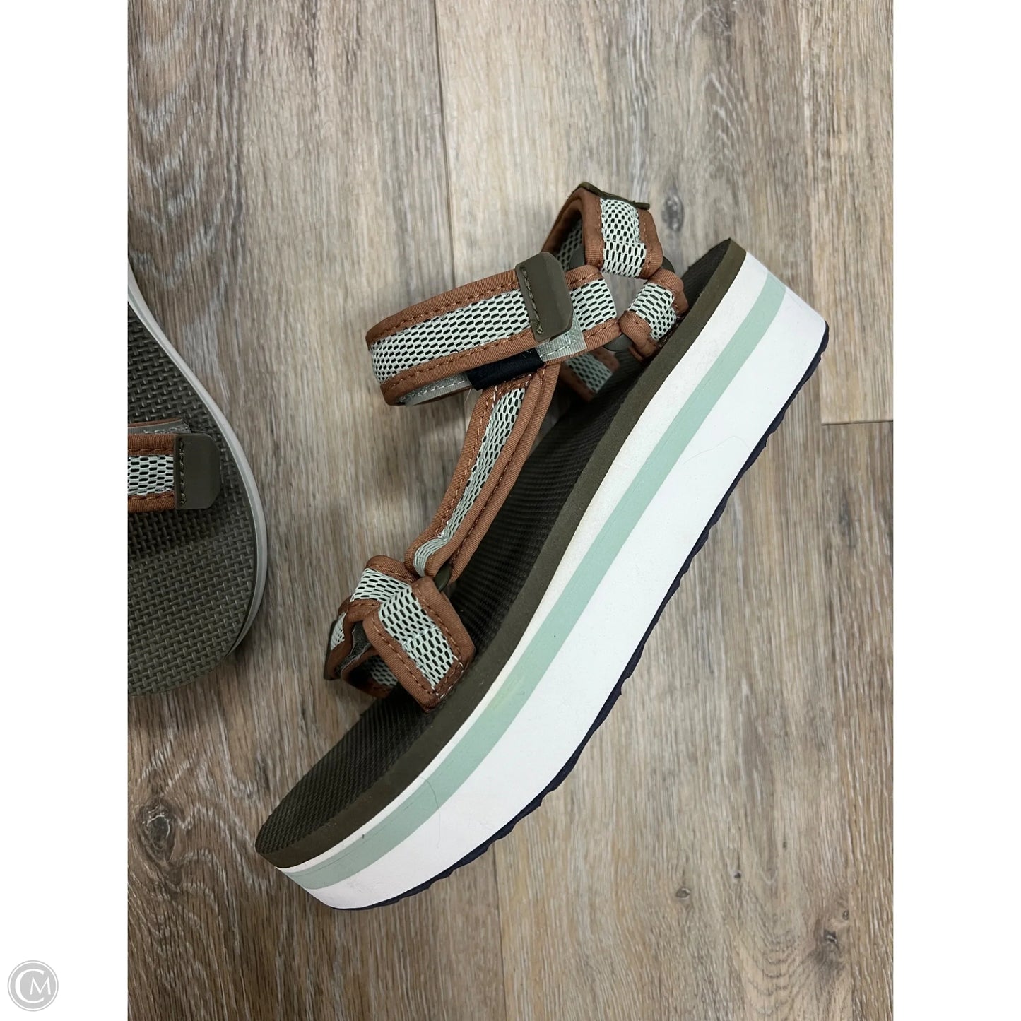Sandals Heels Platform By Teva In Green, Size: 8