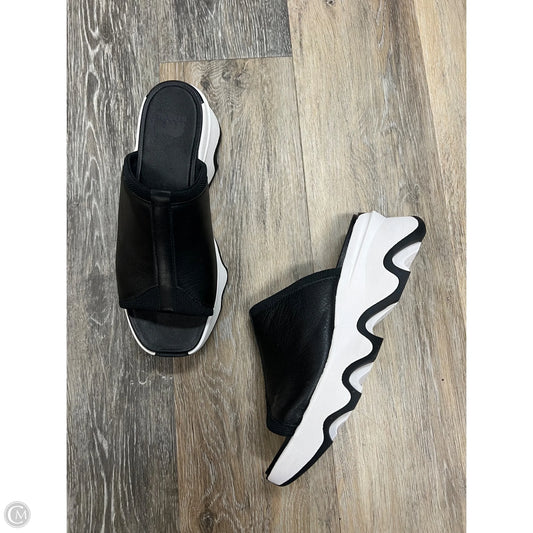 Sandals Heels Wedge By Sorel In Black & White, Size: 8.5