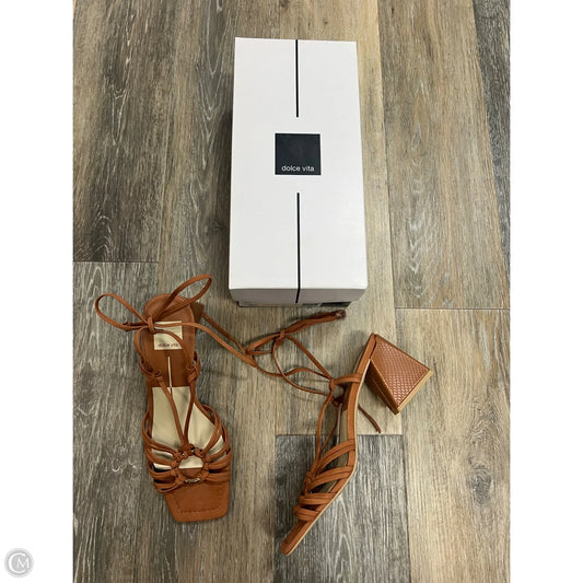Sandals Heels Block By Dolce Vita In Brown, Size: 8.5