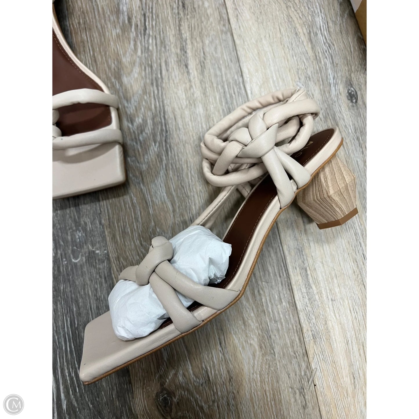 Sandals Heels Block By Alohas In Ivory, Size: 8