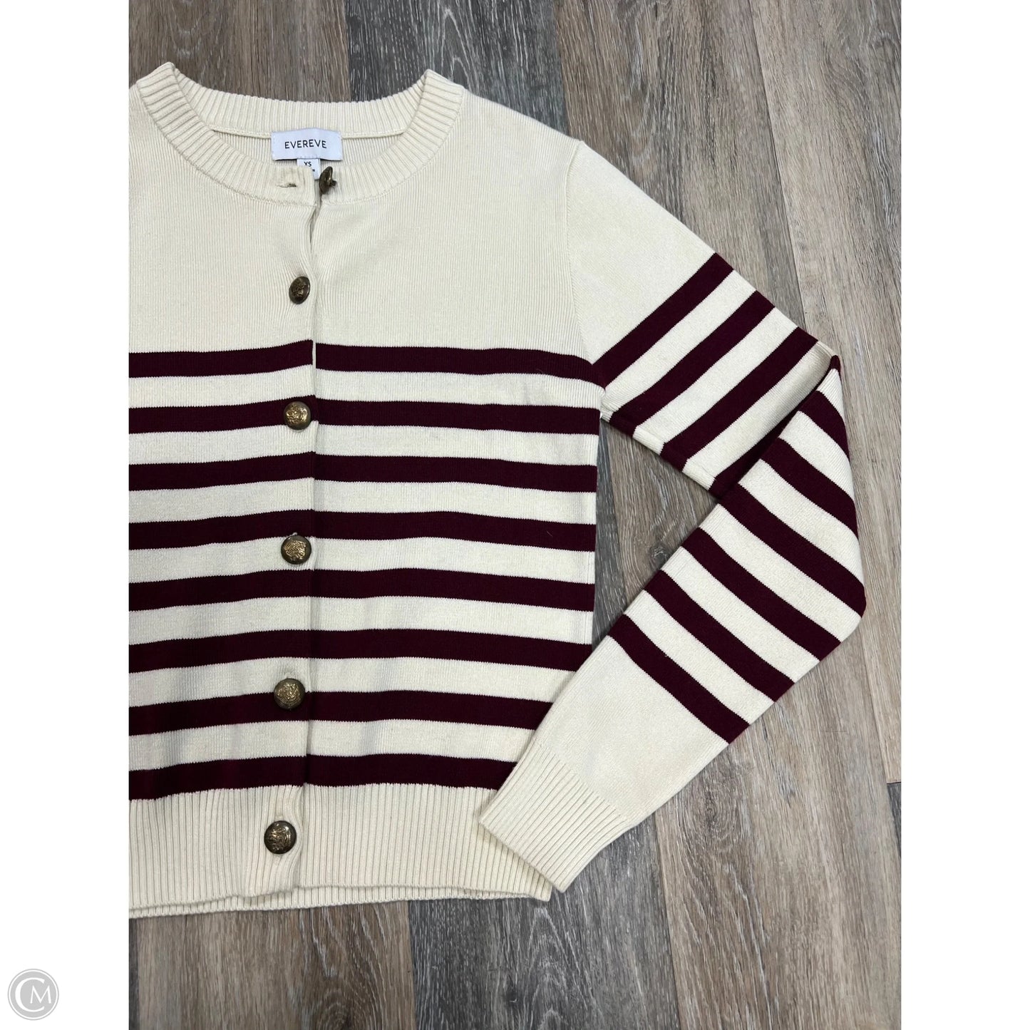 Sweater Cardigan By Evereve In Striped Pattern, Size: Xs