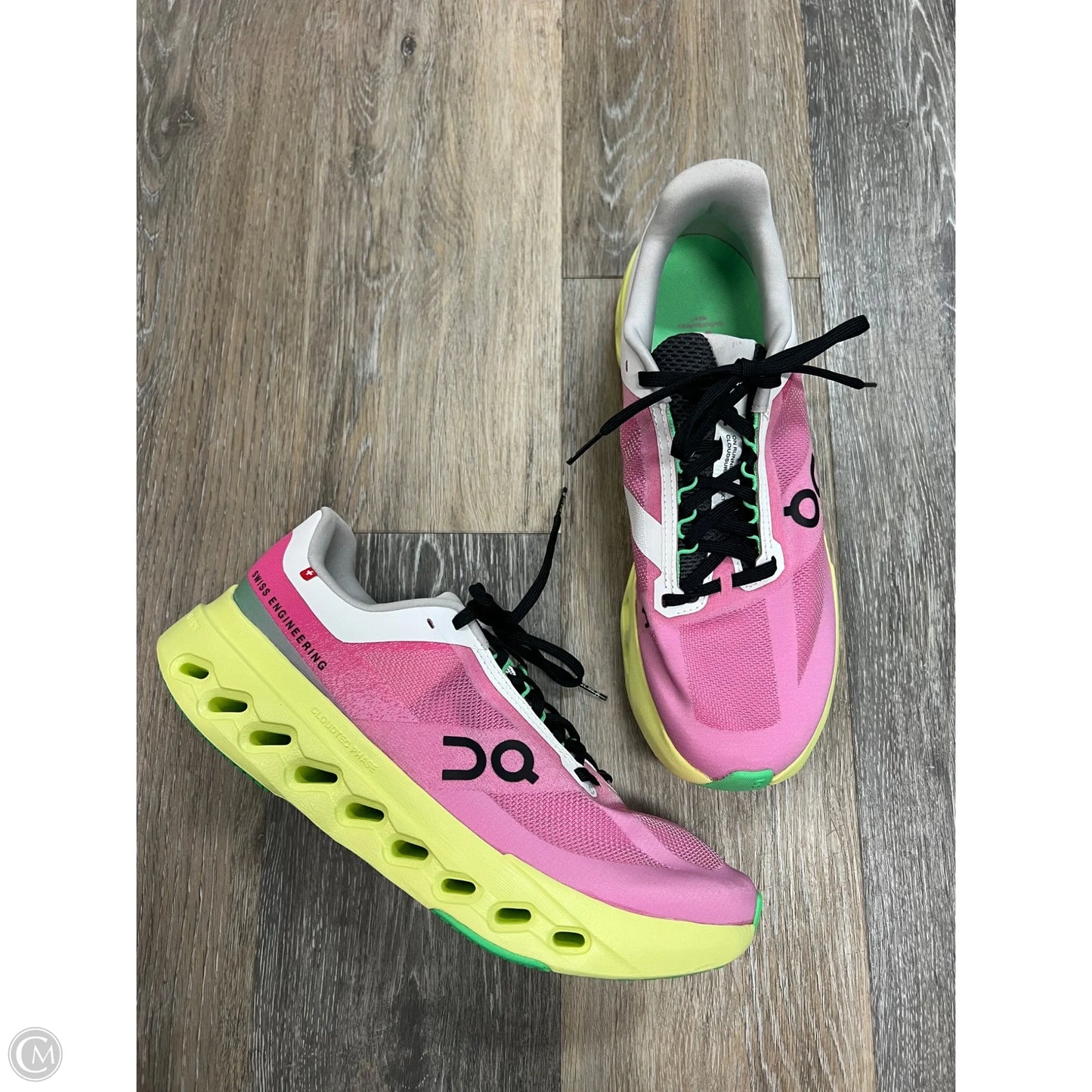 Shoes Athletic By On Cloud In Green & Pink, Size: 11
