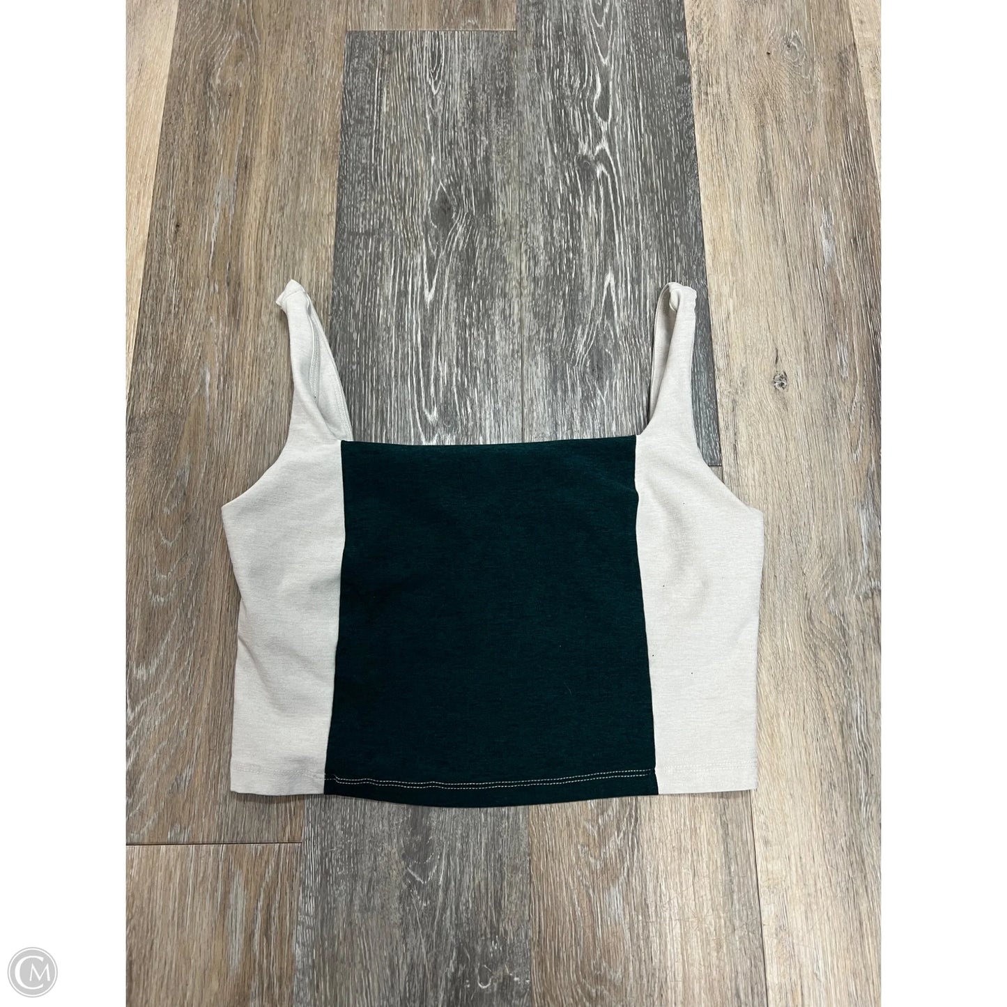 Athletic Tank Top By Beyond Yoga In Green & White, Size: L