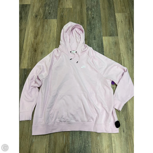 Athletic Sweatshirt Hoodie By Nike Apparel In Pink, Size: 2x