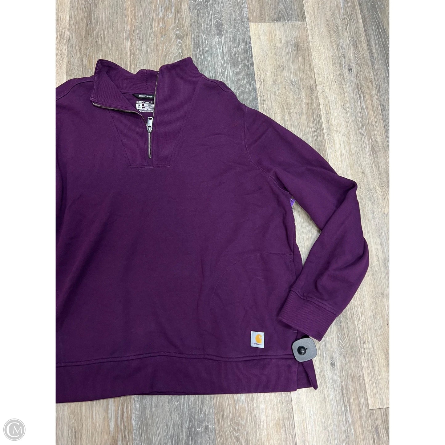 Athletic Sweatshirt Collar By Carhartt In Purple, Size: 2x