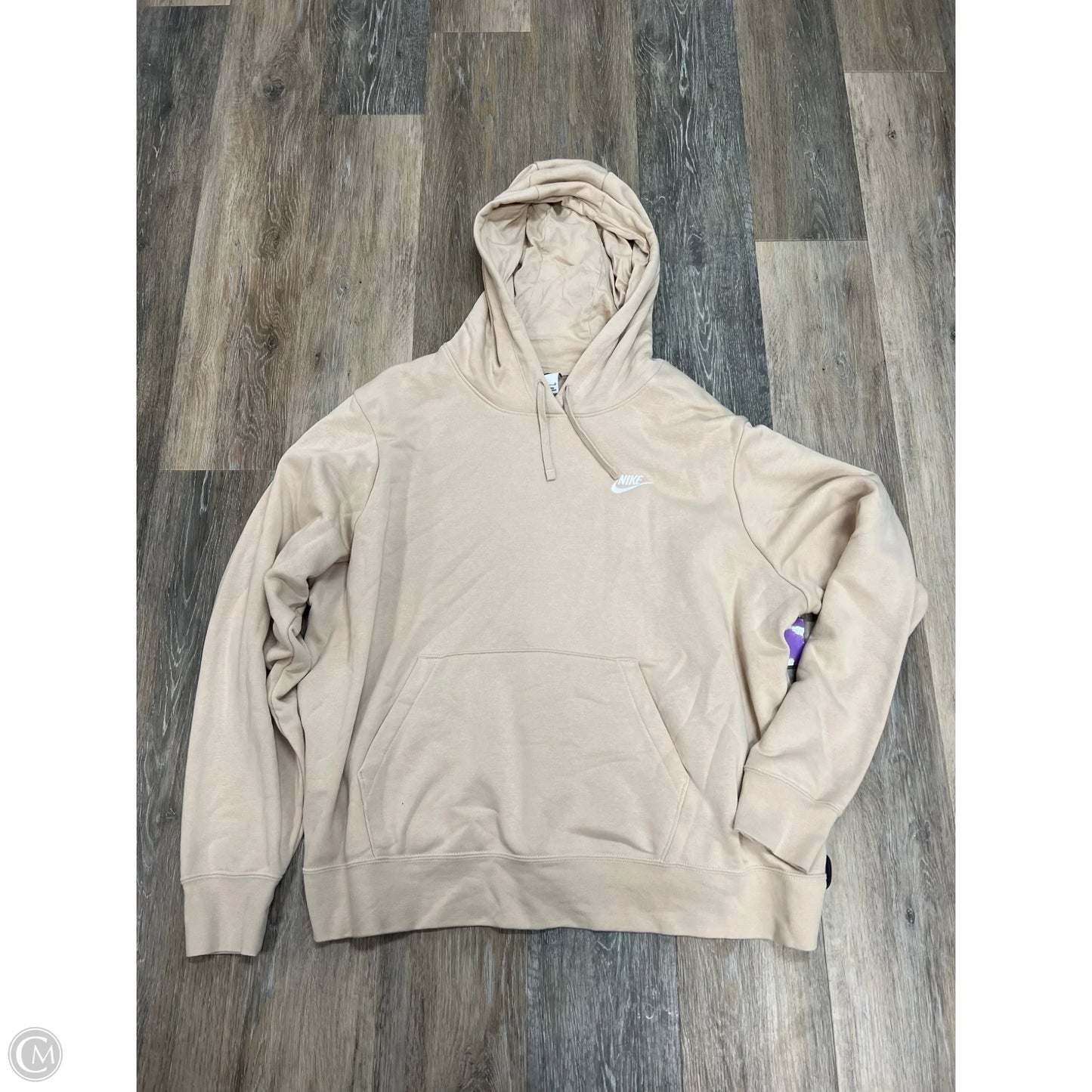 Athletic Sweatshirt Hoodie By Nike Apparel In Tan, Size: 2x