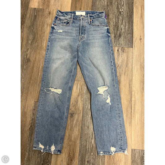 Jeans Straight By Mother In Blue Denim, Size: 1/25