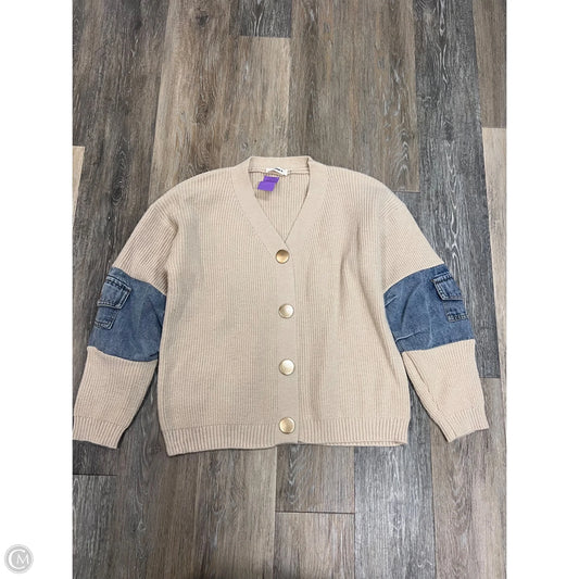 Sweater Cardigan By Adora In Tan, Size: S/M