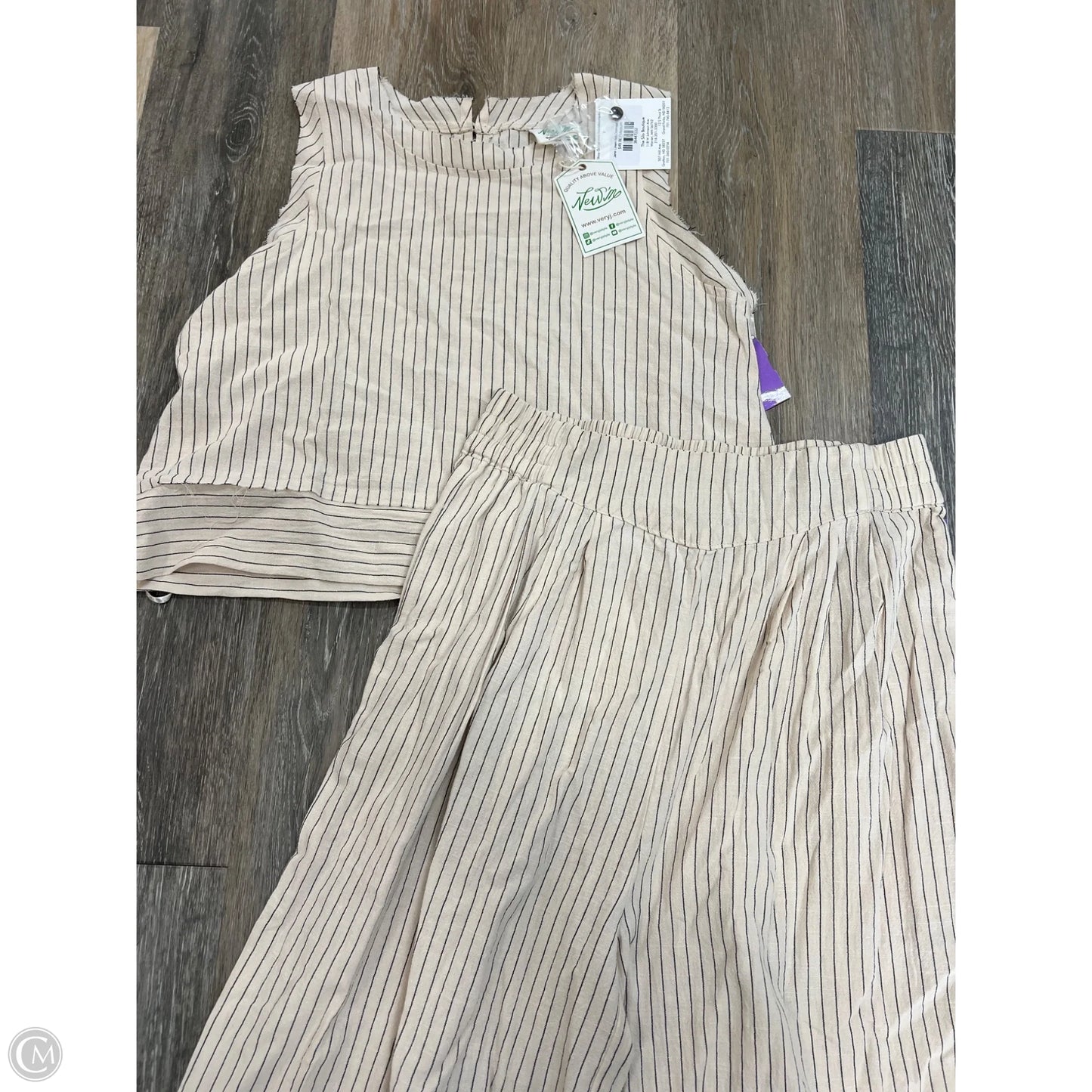 Pants Set 2pc By New In In Striped Pattern, Size: M