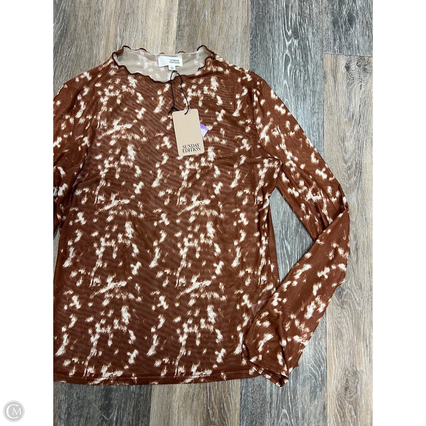 Top Long Sleeve By Clothes Mentor In Brown, Size: L