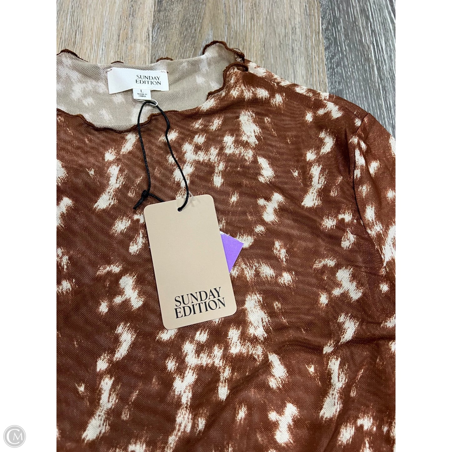 Top Long Sleeve By Clothes Mentor In Brown, Size: L