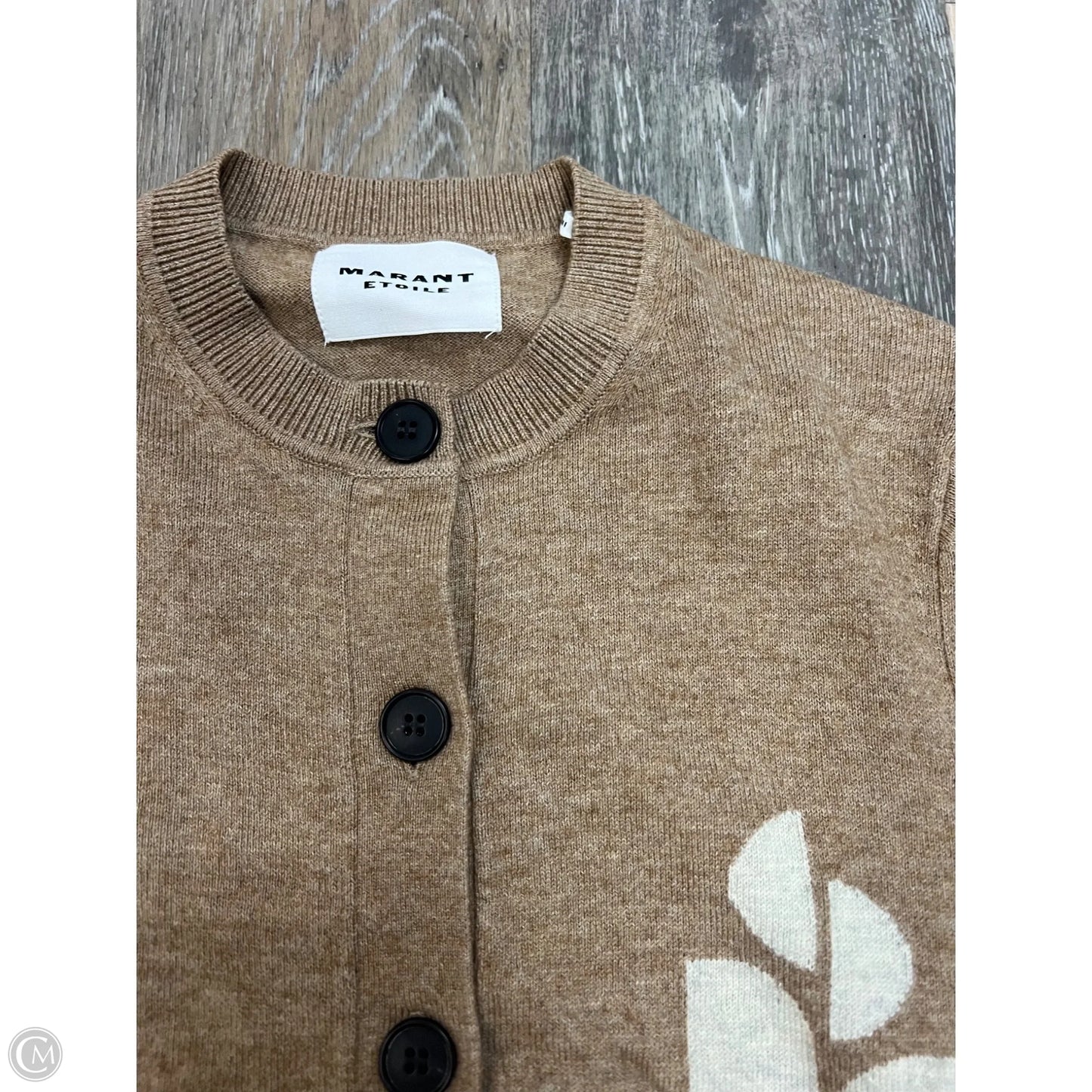 Sweater Cardigan Designer By Isabel Marant In Tan, Size: M