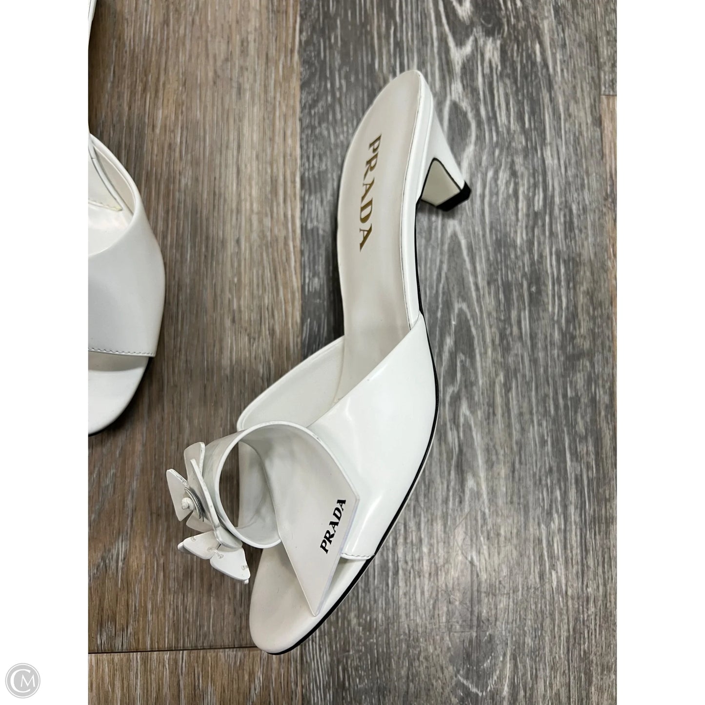 Sandals Luxury Designer By Prada In White, Size: 8