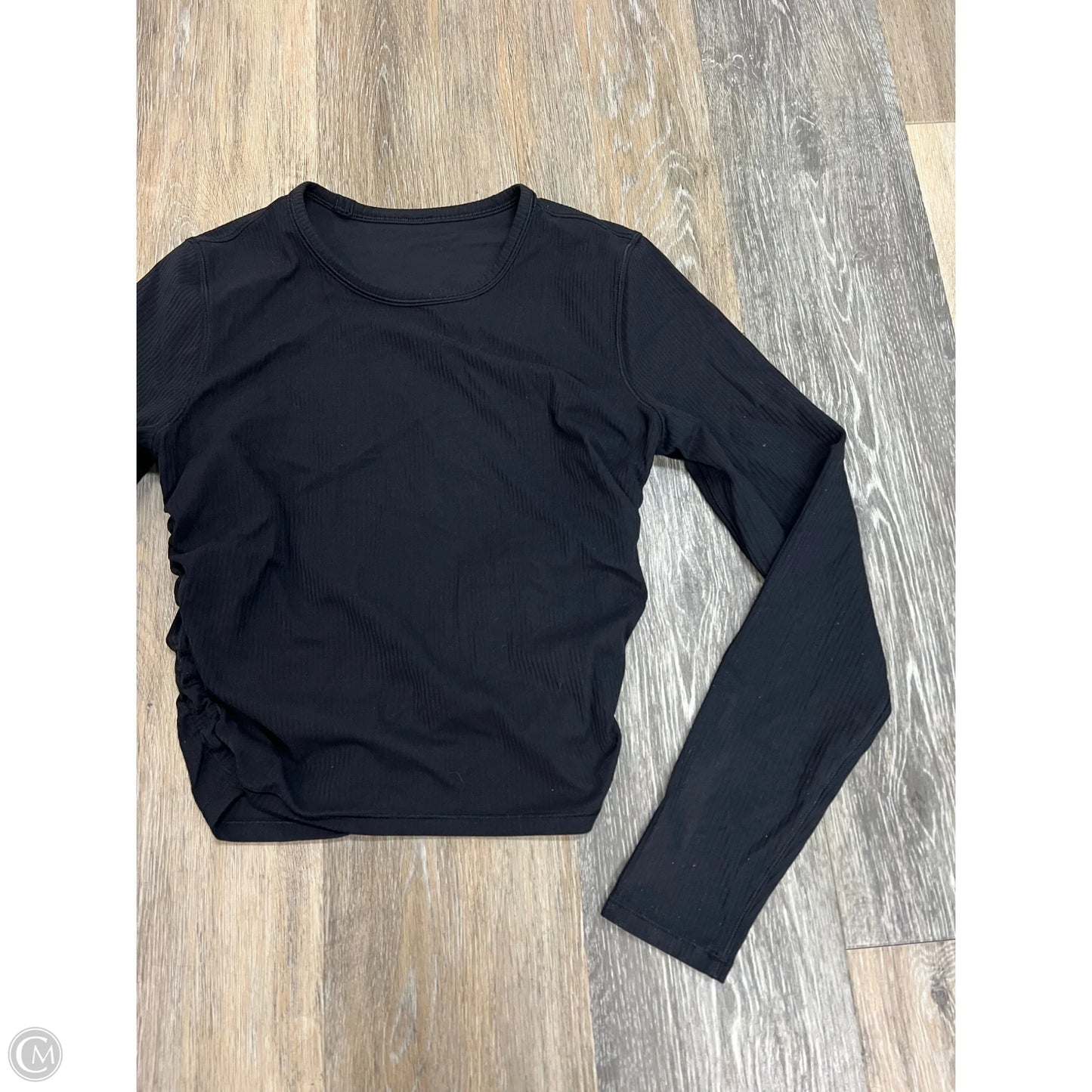 -Athletic Top Long Sleeve Crewneck By Lululemon In Black, Size: S