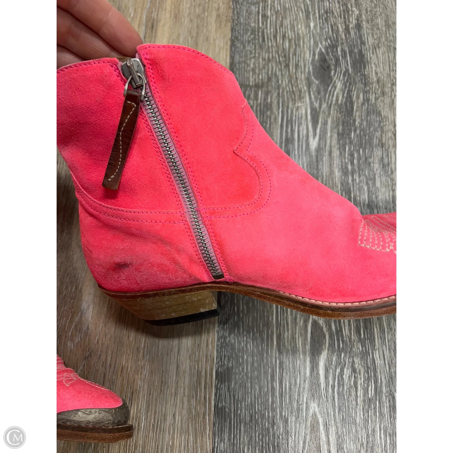 Boots Luxury Designer By Golden Goose In Pink, Size: 7