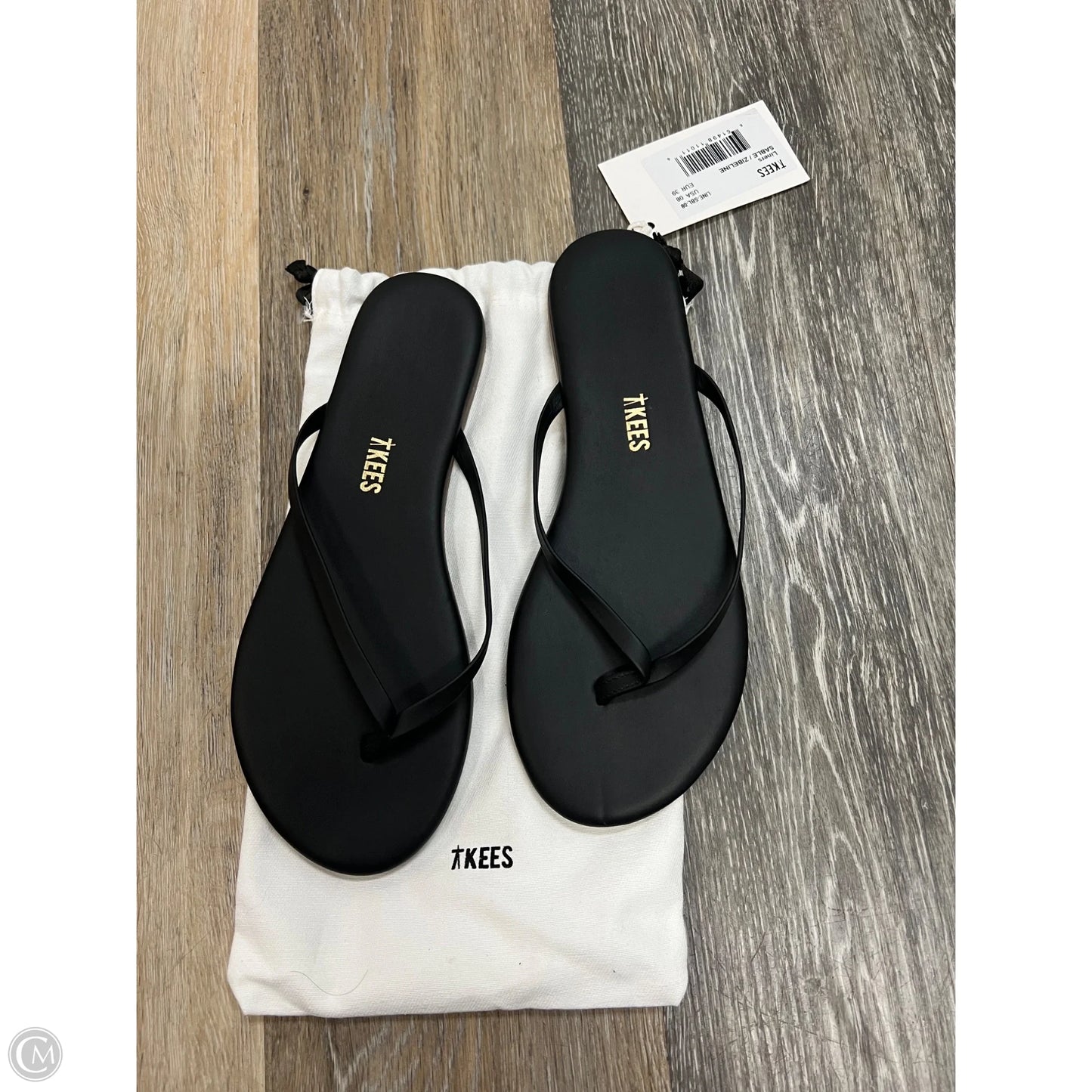 Sandals Flip Flops By Tkees In Black, Size: 8
