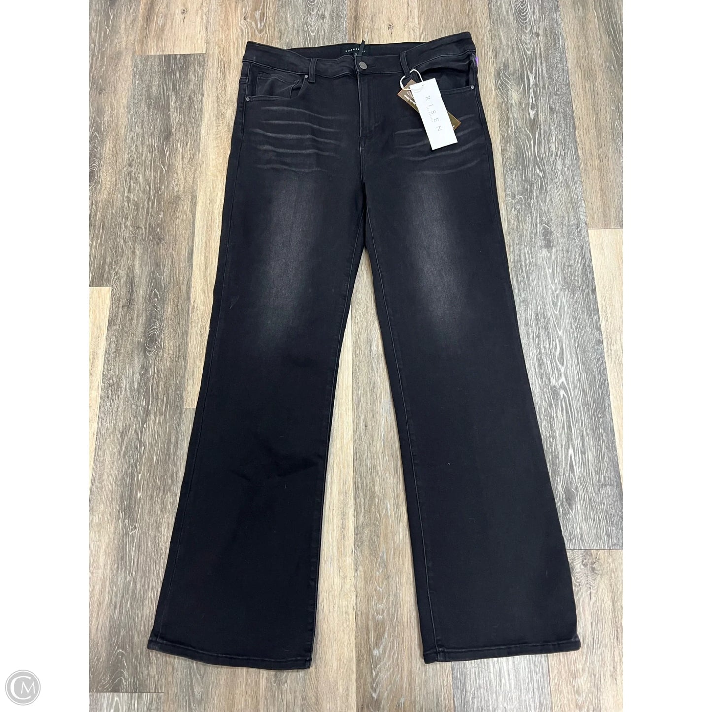 Jeans Wide Leg By Risen In Black Denim, Size: 2x