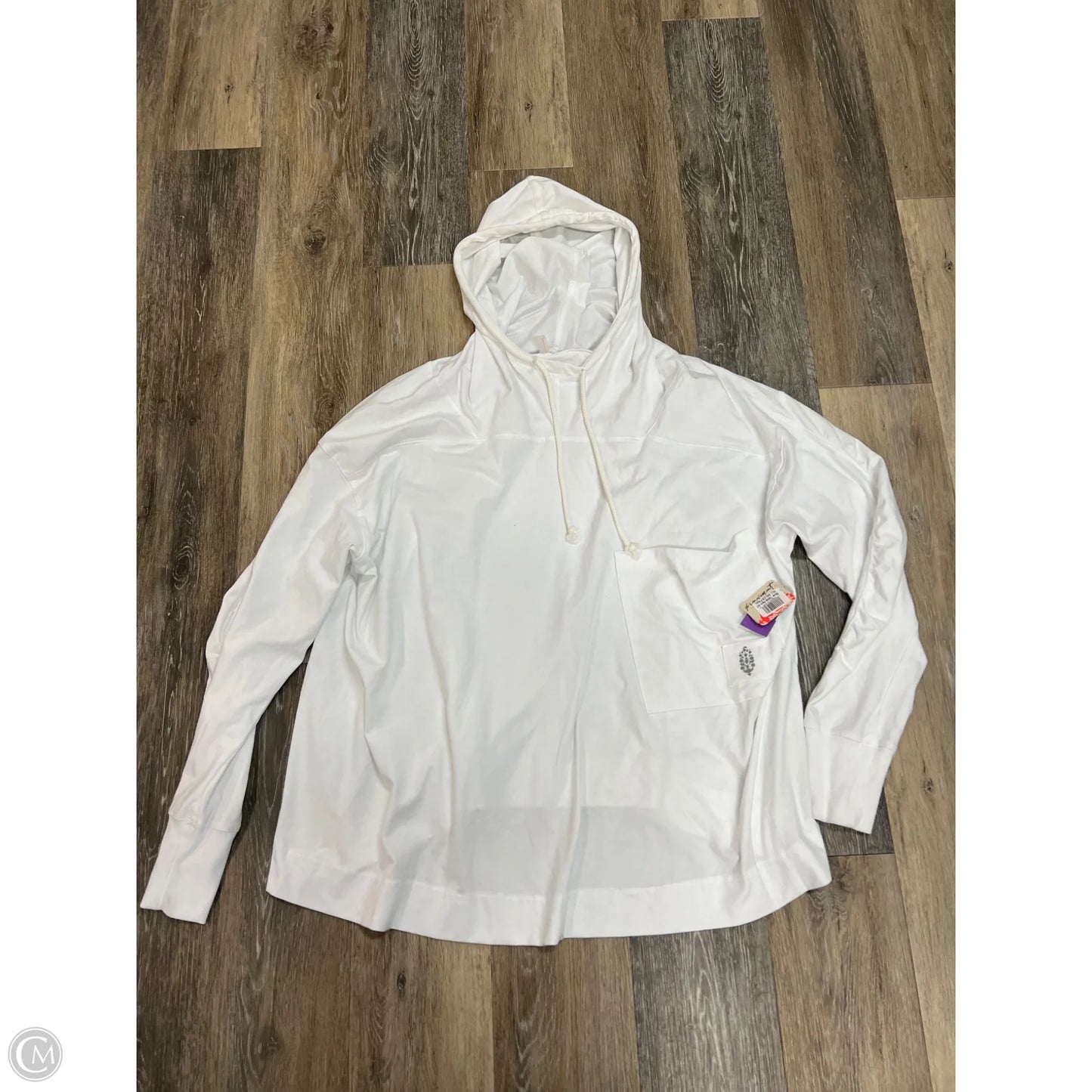 Athletic Top Long Sleeve Hoodie By Free People In White, Size: M