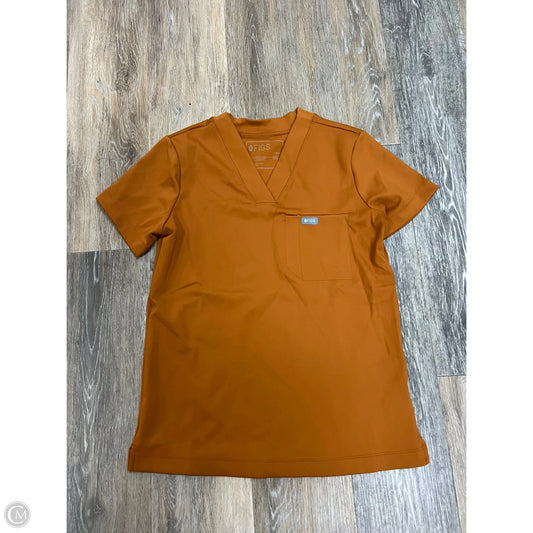 Scrub Top Short Sleeve By Figs In Orange, Size: Xs