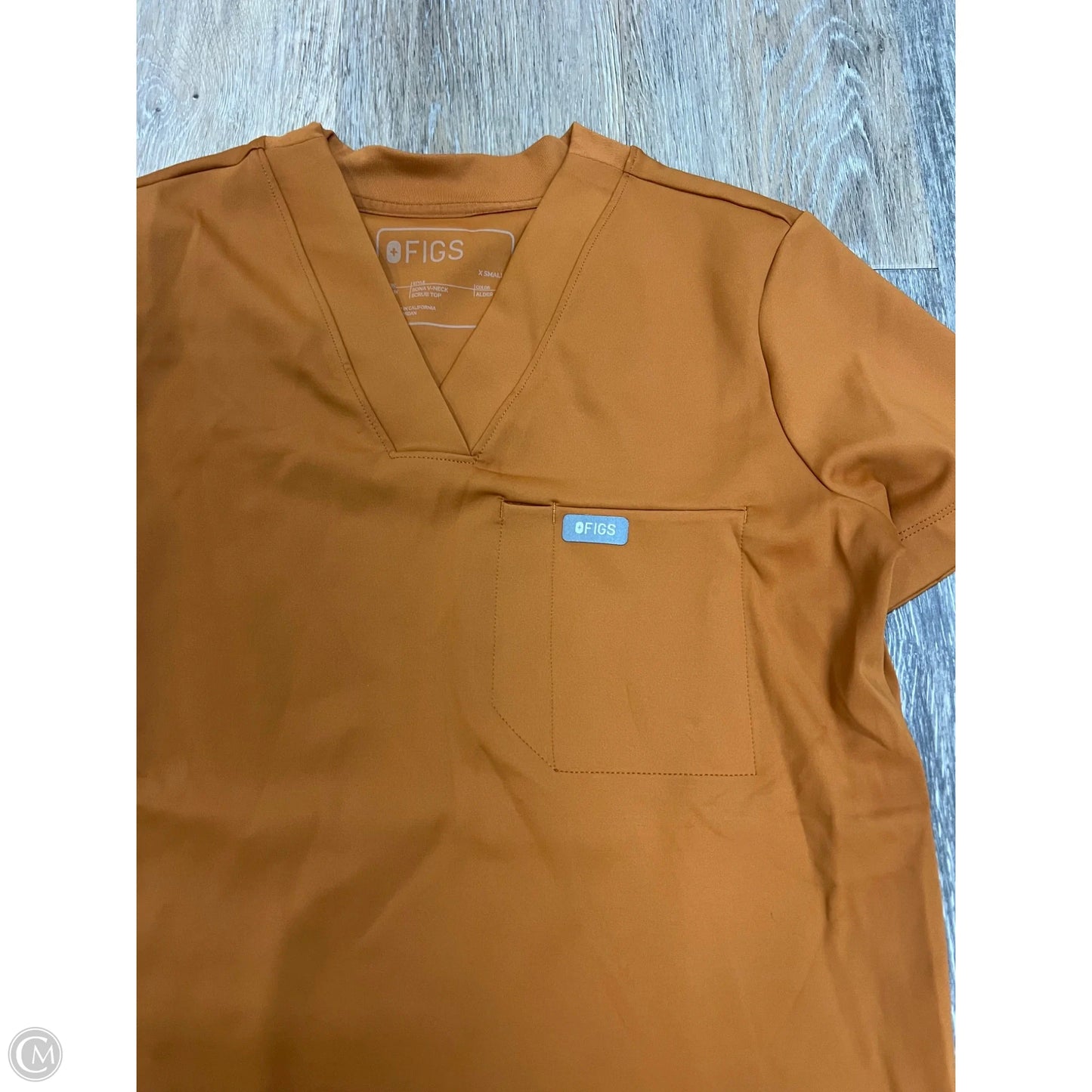 Scrub Top Short Sleeve By Figs In Orange, Size: Xs