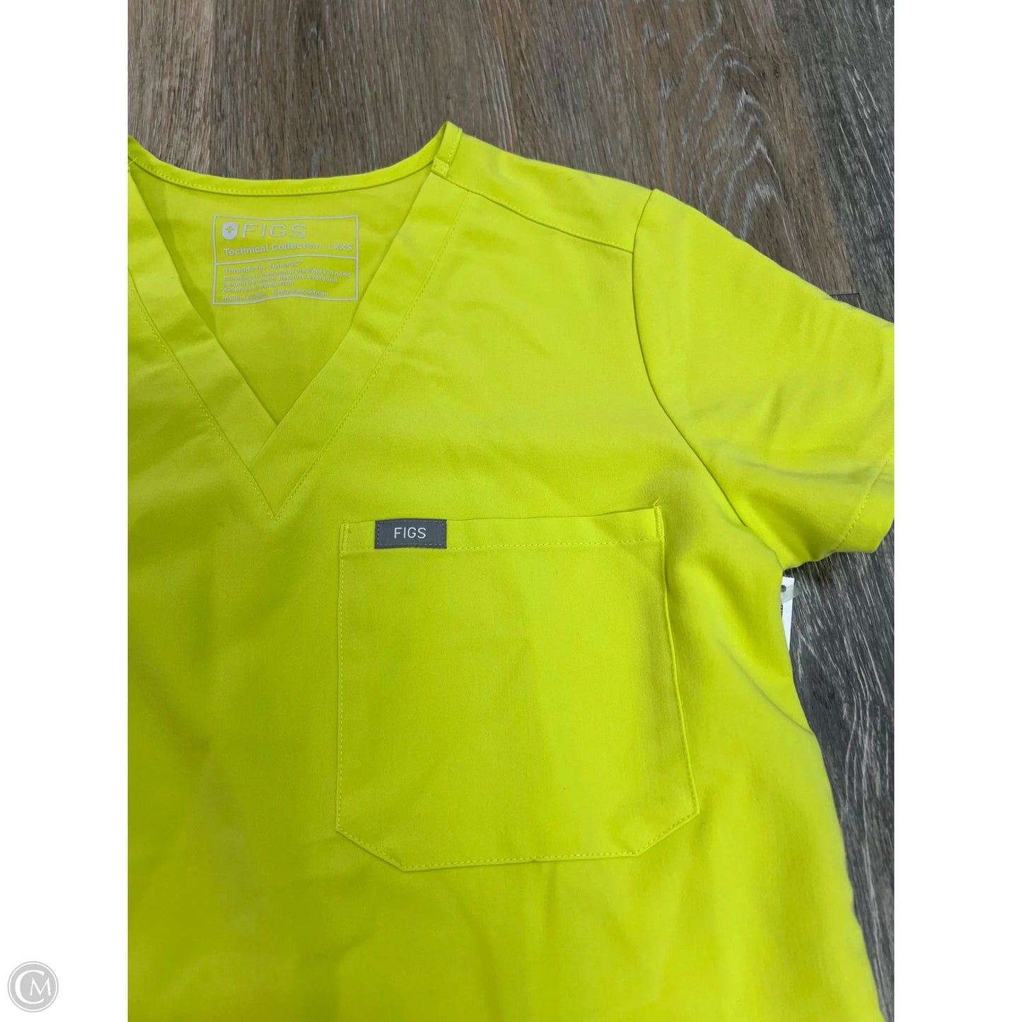 Scrub Top Short Sleeve By Figs  In Green, Size: Xxs