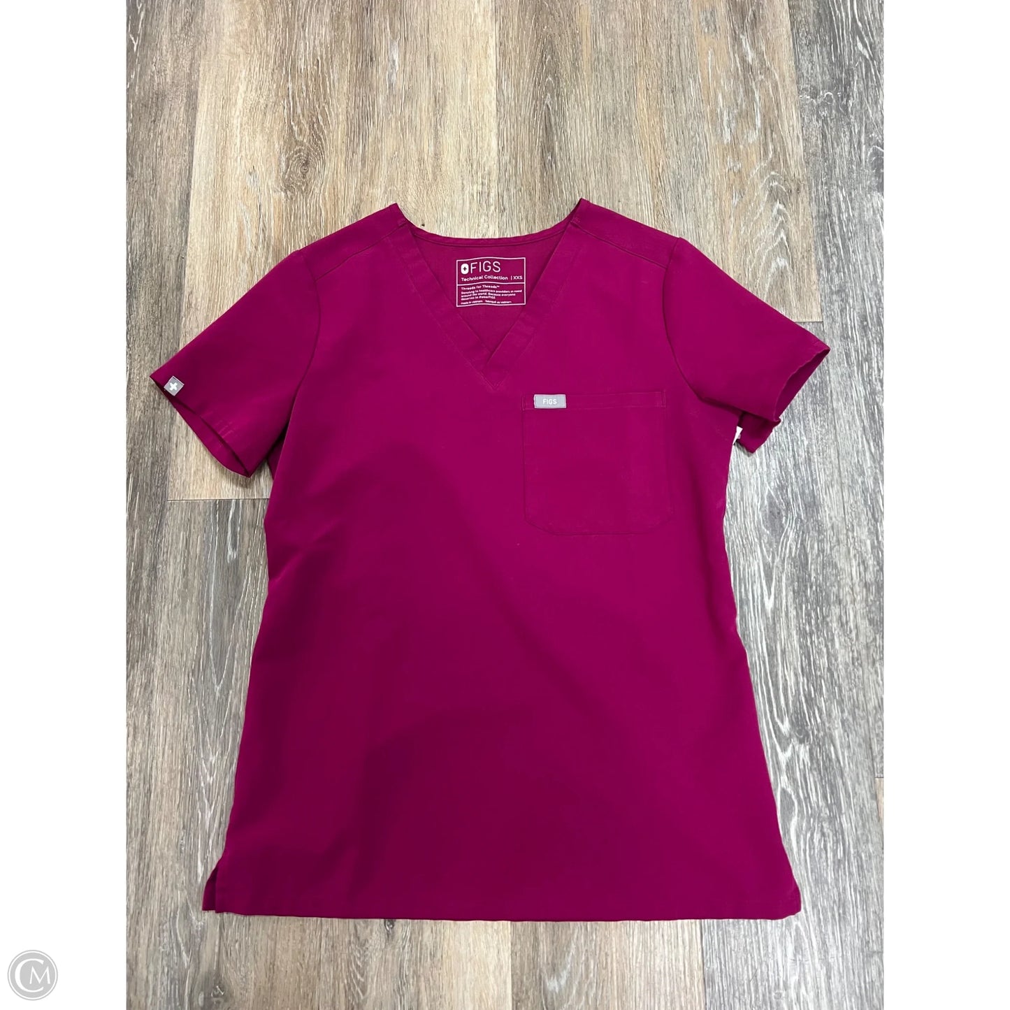 Scrub Top Short Sleeve By Figs In Pink, Size: Xxs