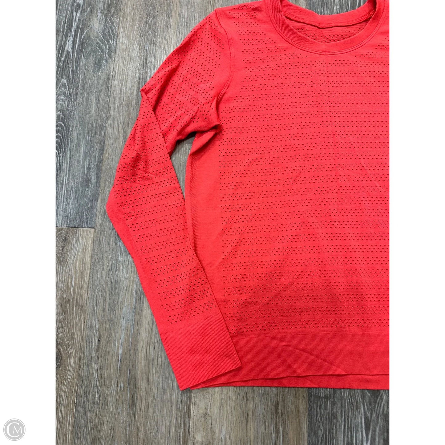 Athletic Top Long Sleeve Crewneck By Lululemon In Orange, Size: 6