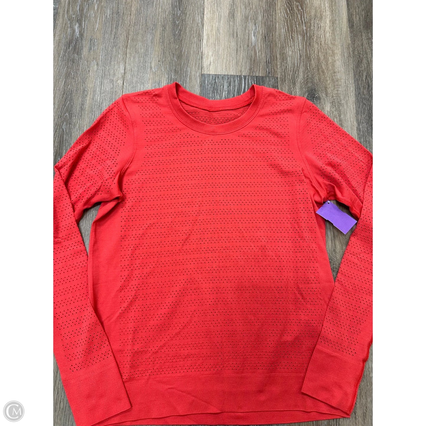 Athletic Top Long Sleeve Crewneck By Lululemon In Orange, Size: 6