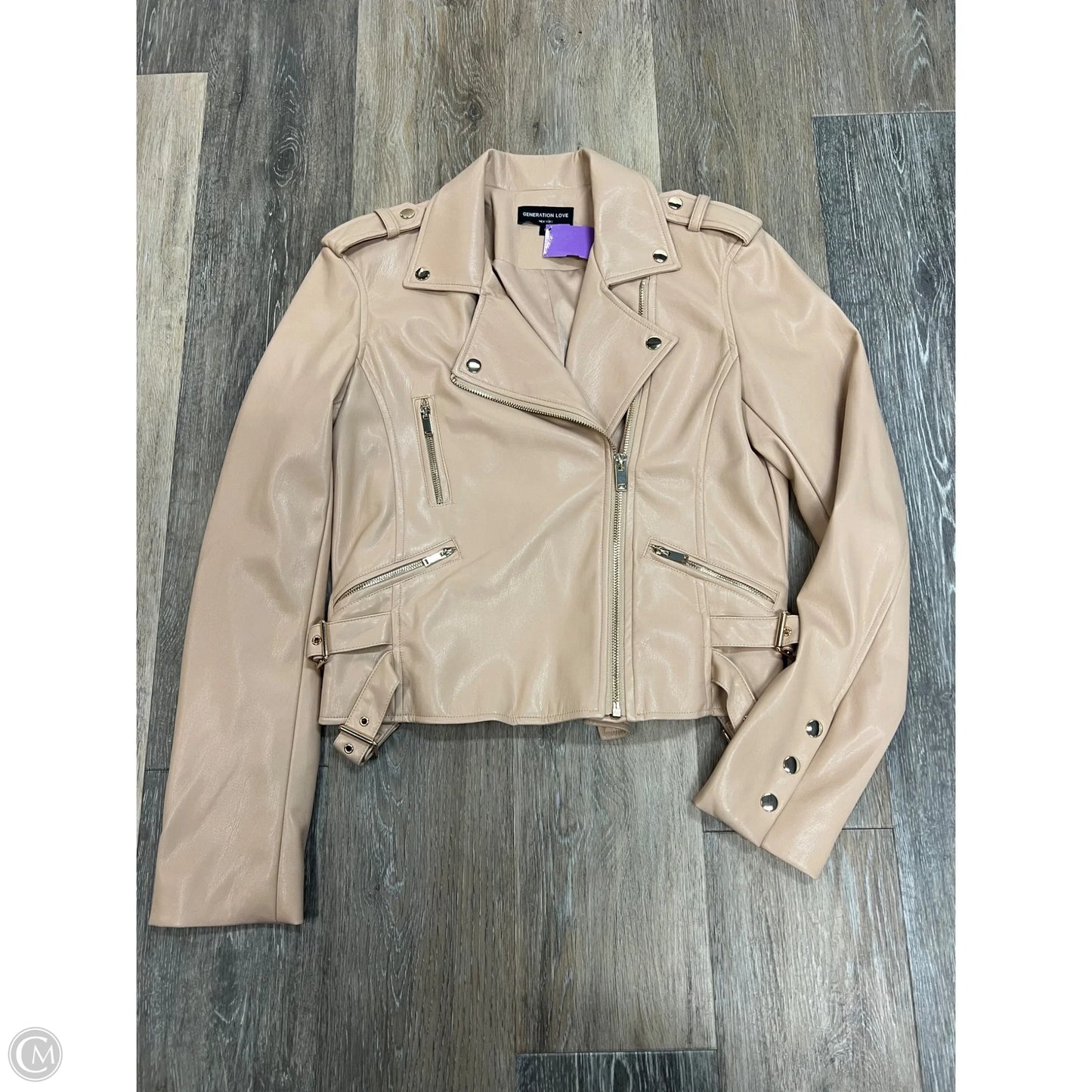 Jacket Moto By Generation Love In Tan, Size: S