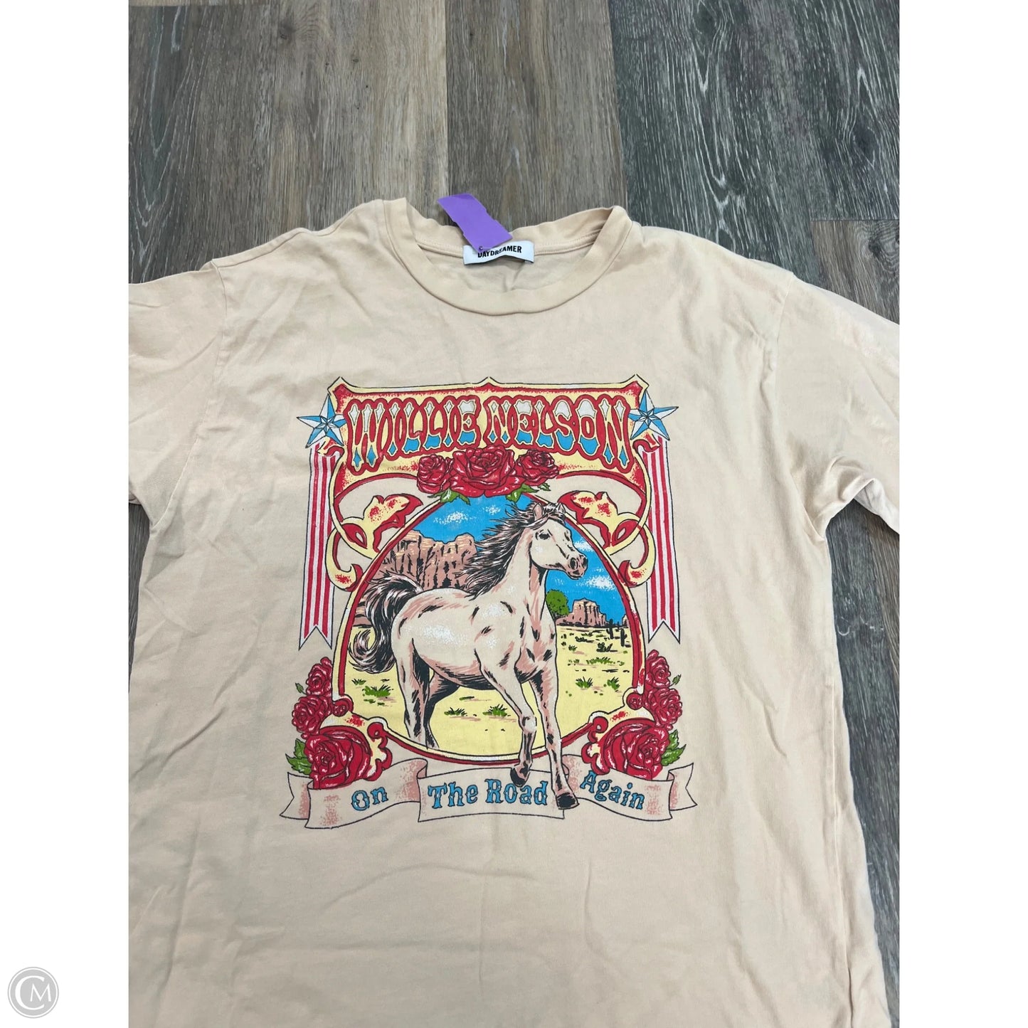 Top Short Sleeve By Daydreamer In Tan, Size: M