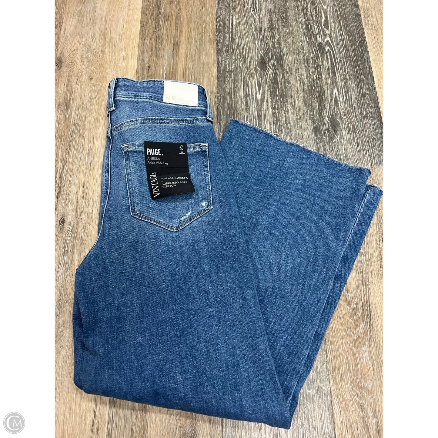 Jeans Wide Leg By Paige In Blue Denim, Size: 2/26