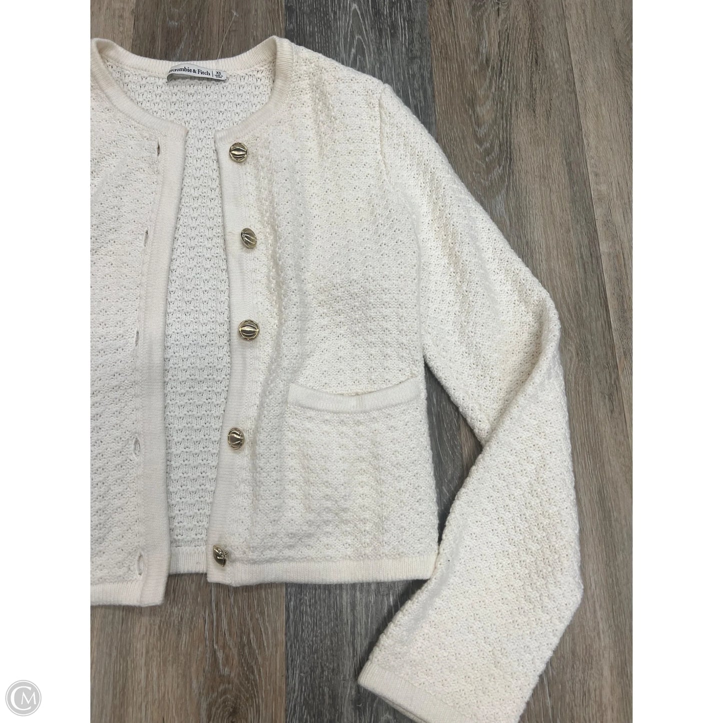Sweater Cardigan By Abercrombie And Fitch In Cream, Size: Xs