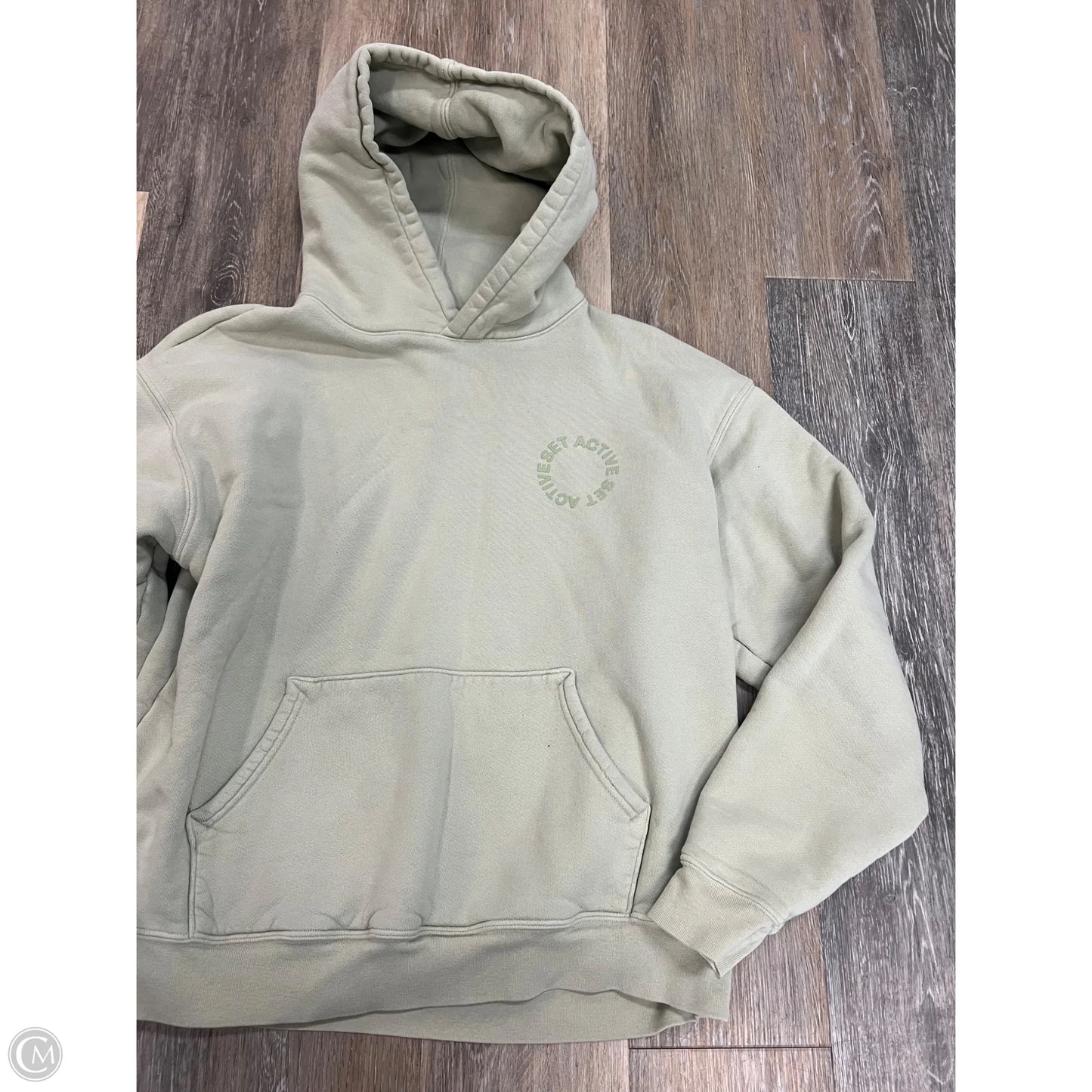 Sweatshirt Hoodie By Set Active In Green, Size: M