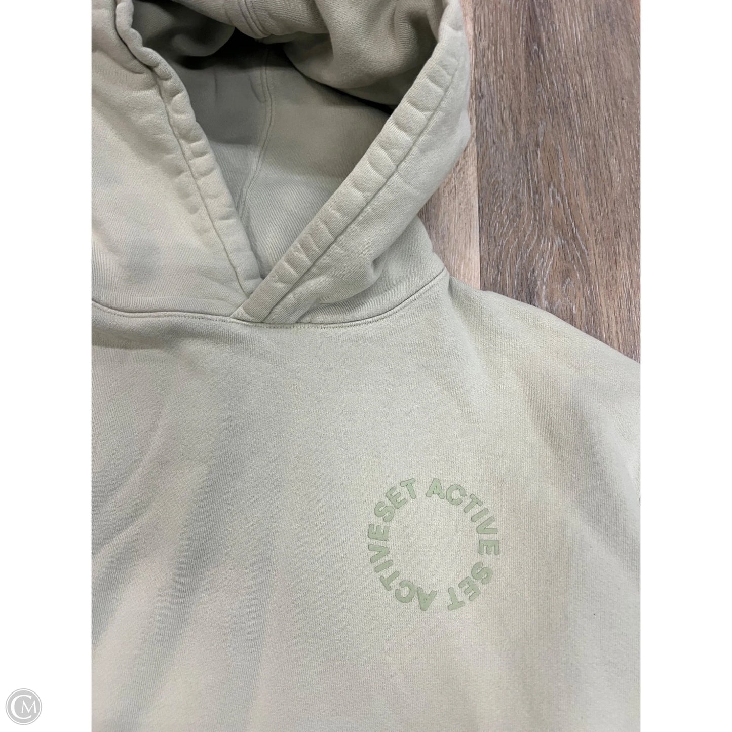 Sweatshirt Hoodie By Set Active In Green, Size: M
