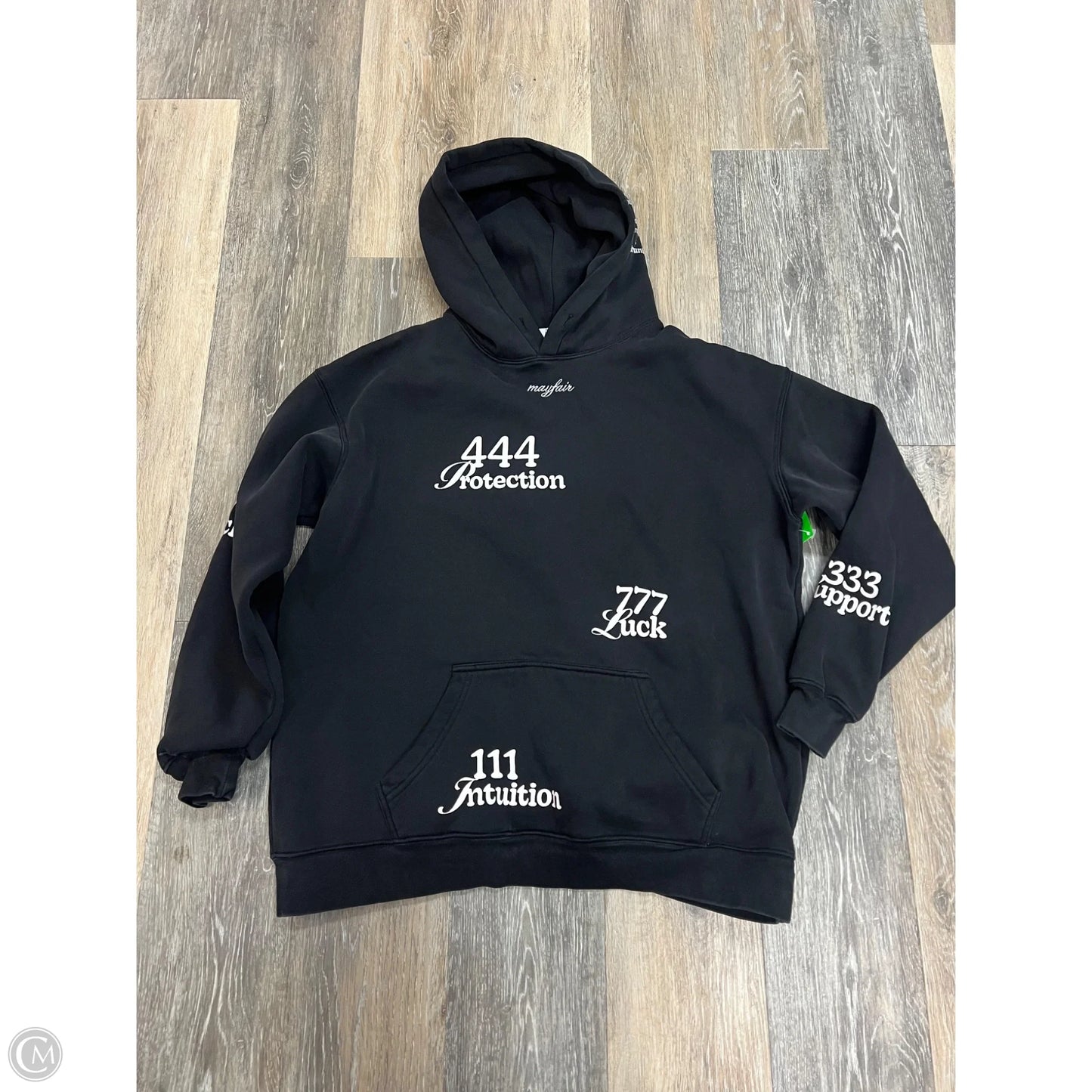 Sweatshirt Hoodie By Mayfair In Black, Size: Xs