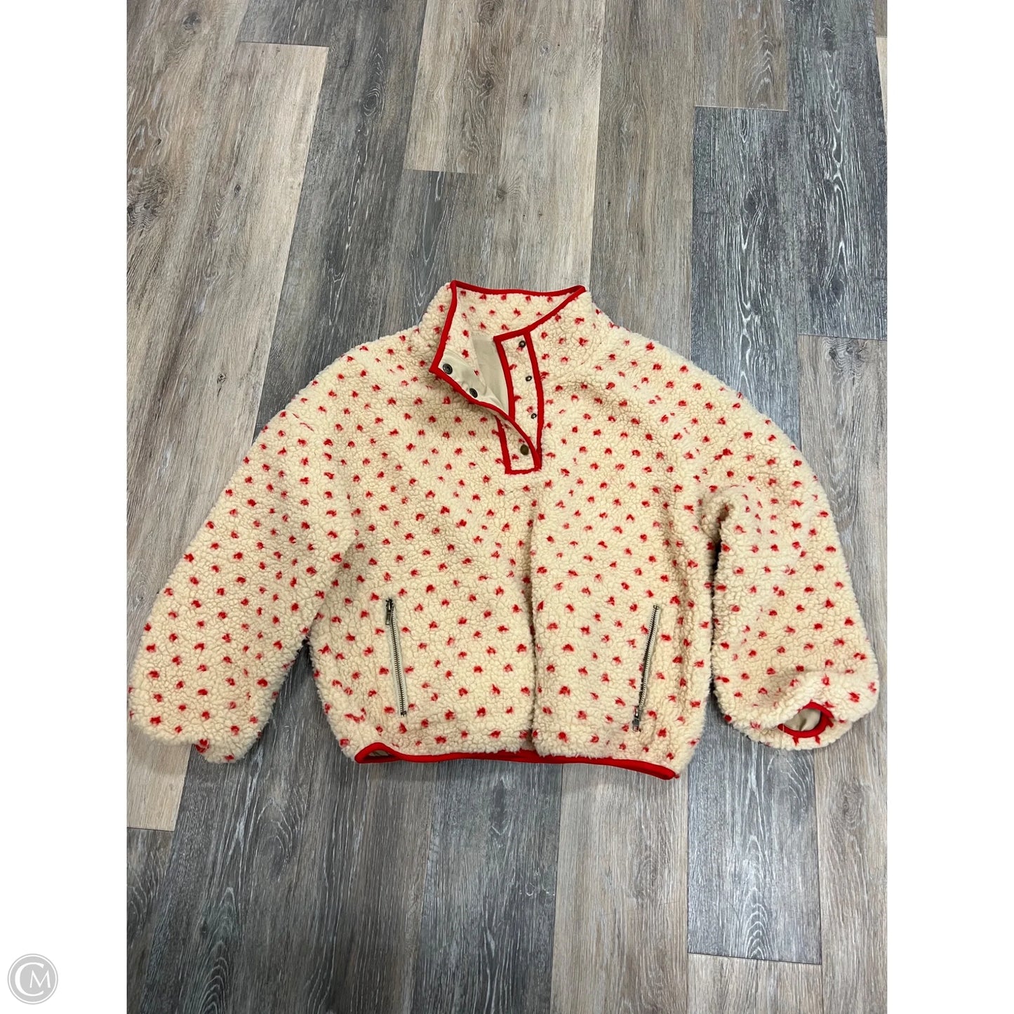 Athletic Fleece By Clothes Mentor In Red & Tan, Size: M