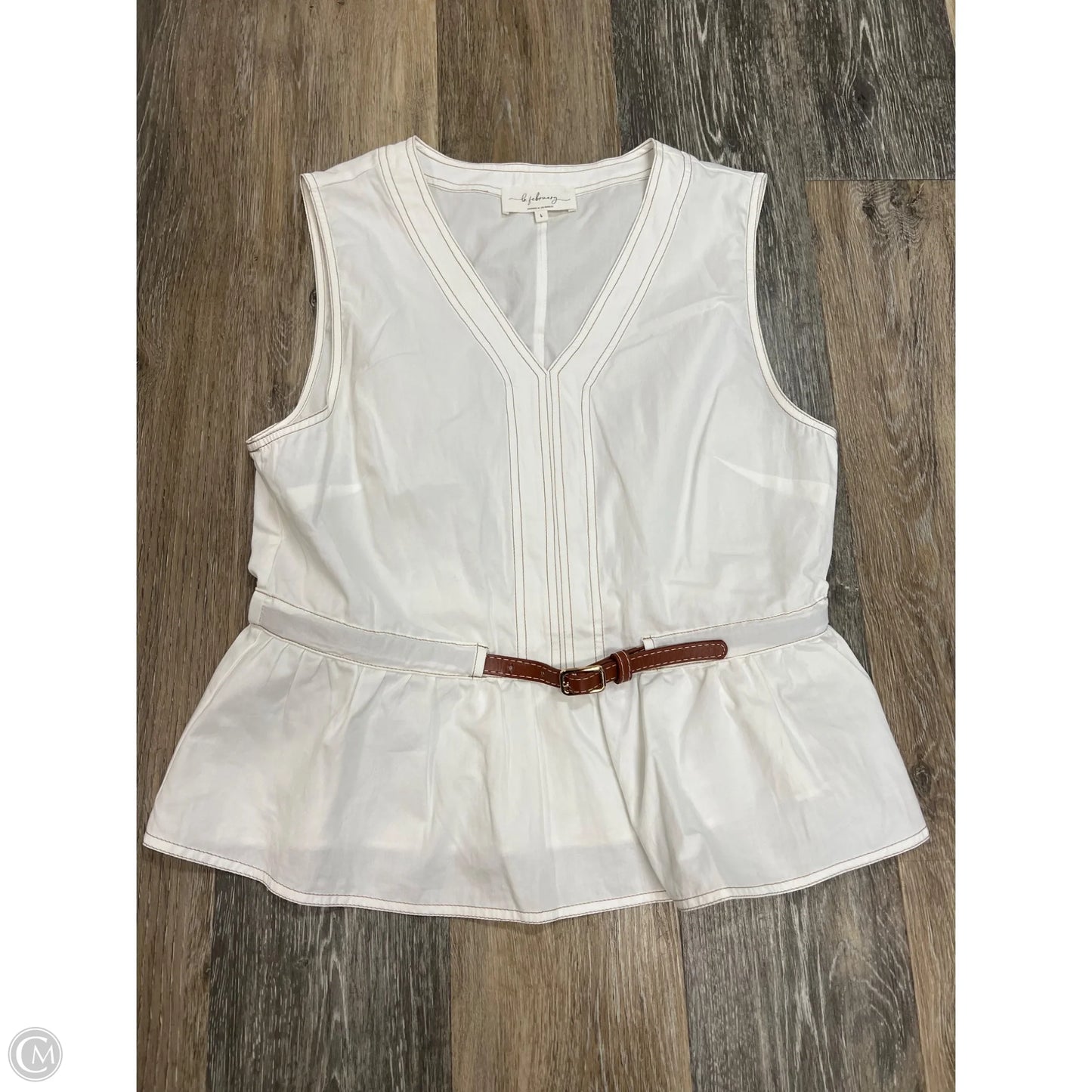 Top Sleeveless By In February In White, Size: L