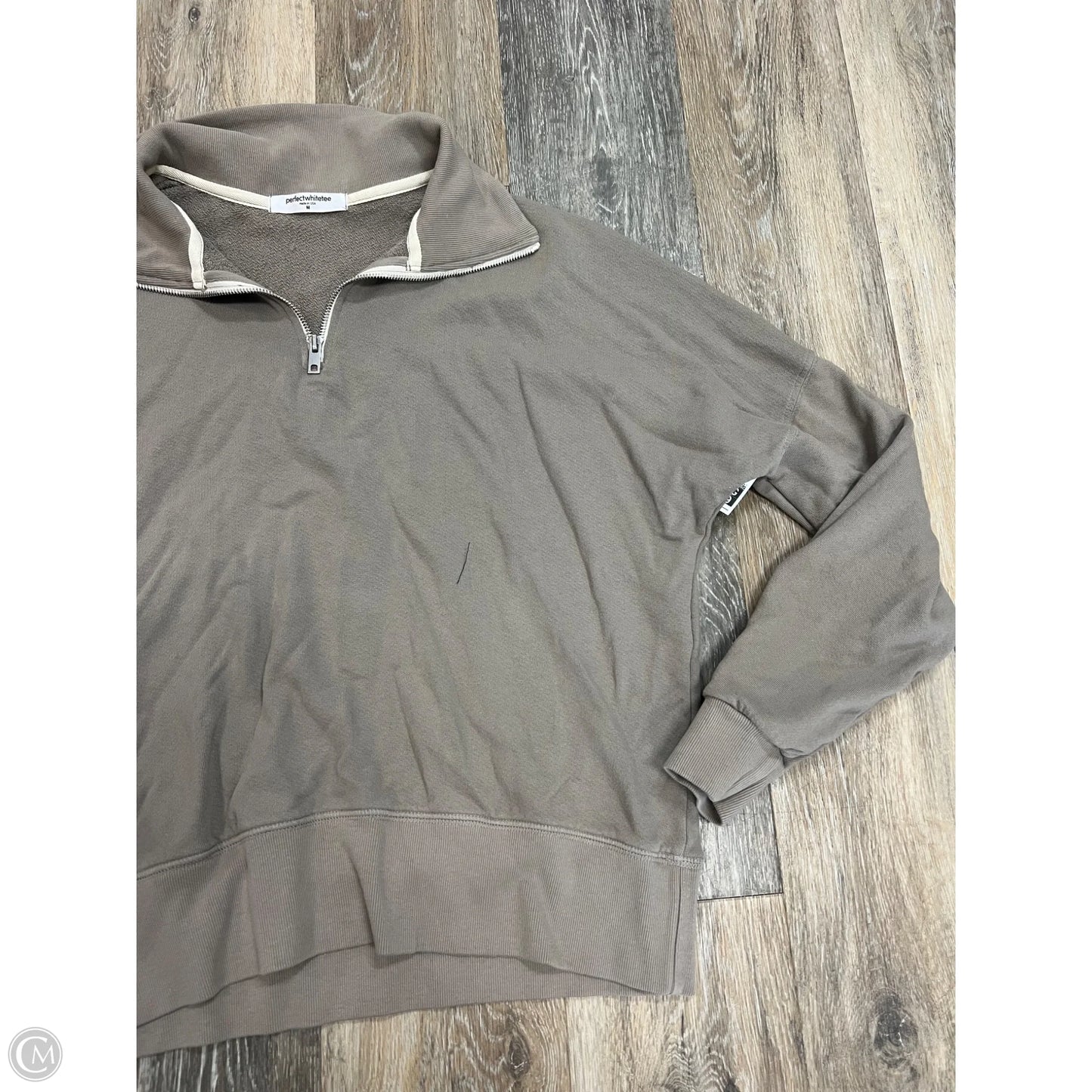 Sweatshirt Collar By Perfect White Tee In Taupe, Size: M