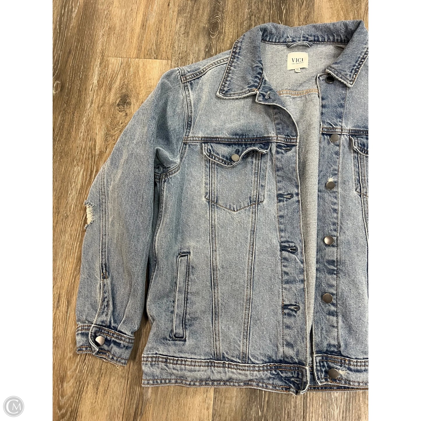 Jacket Denim By Vici In Blue Denim, Size: Xs