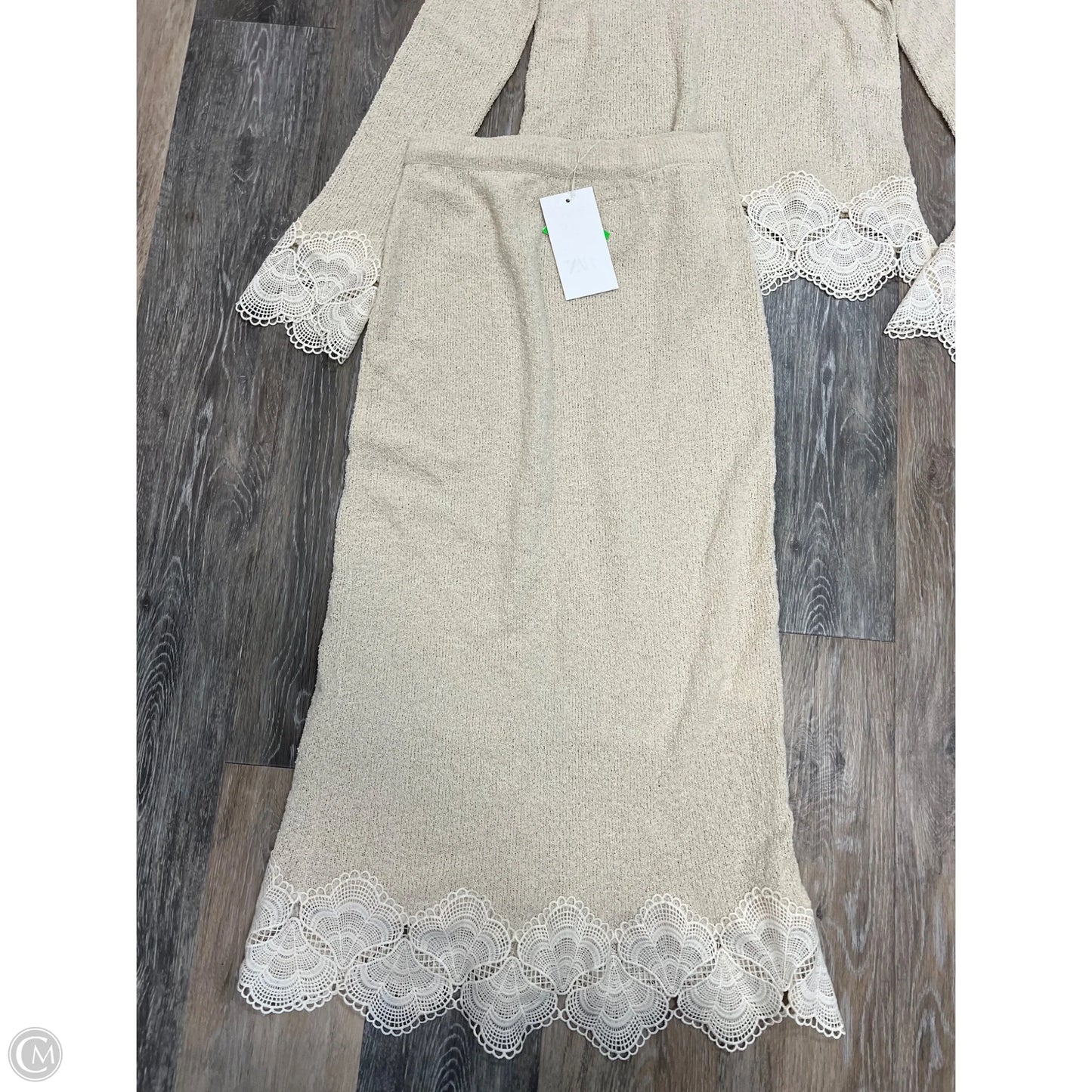 Skirt Set 2pc By Zara In Cream, Size: S