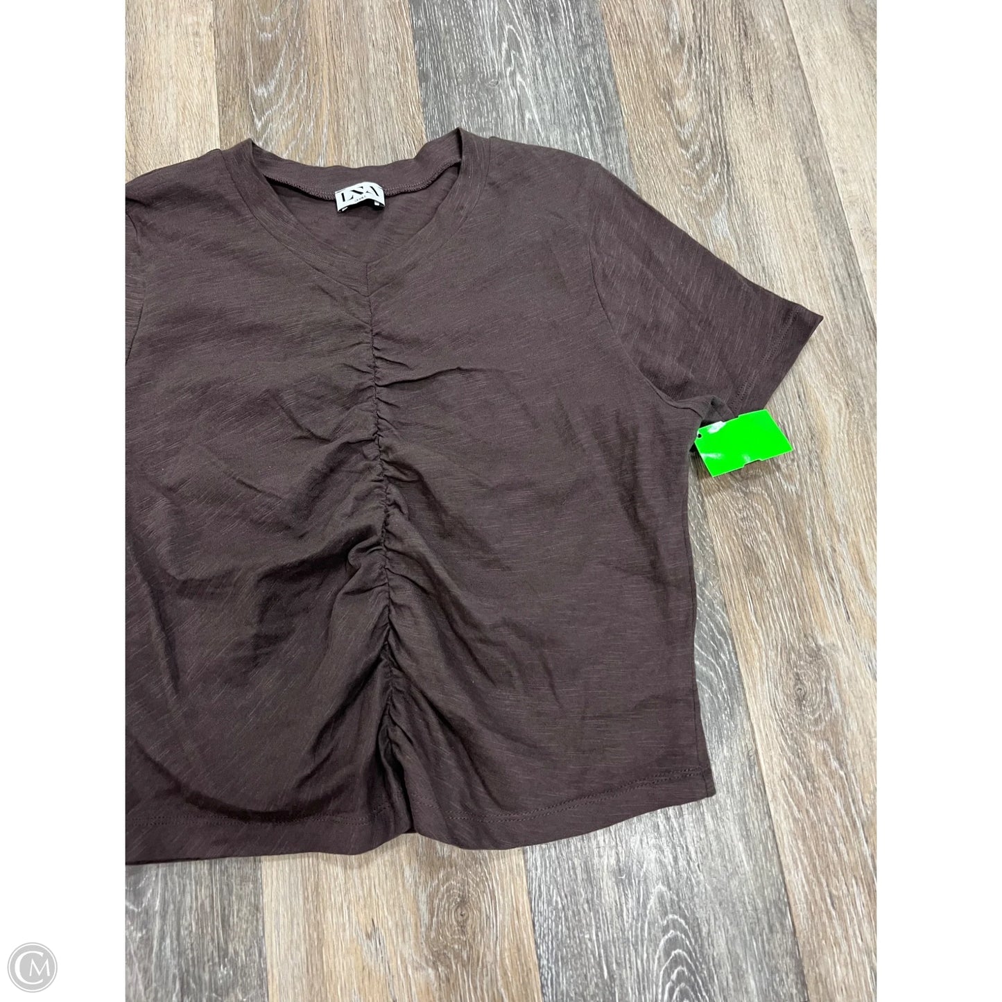 Top Short Sleeve By Lna In Brown, Size: S